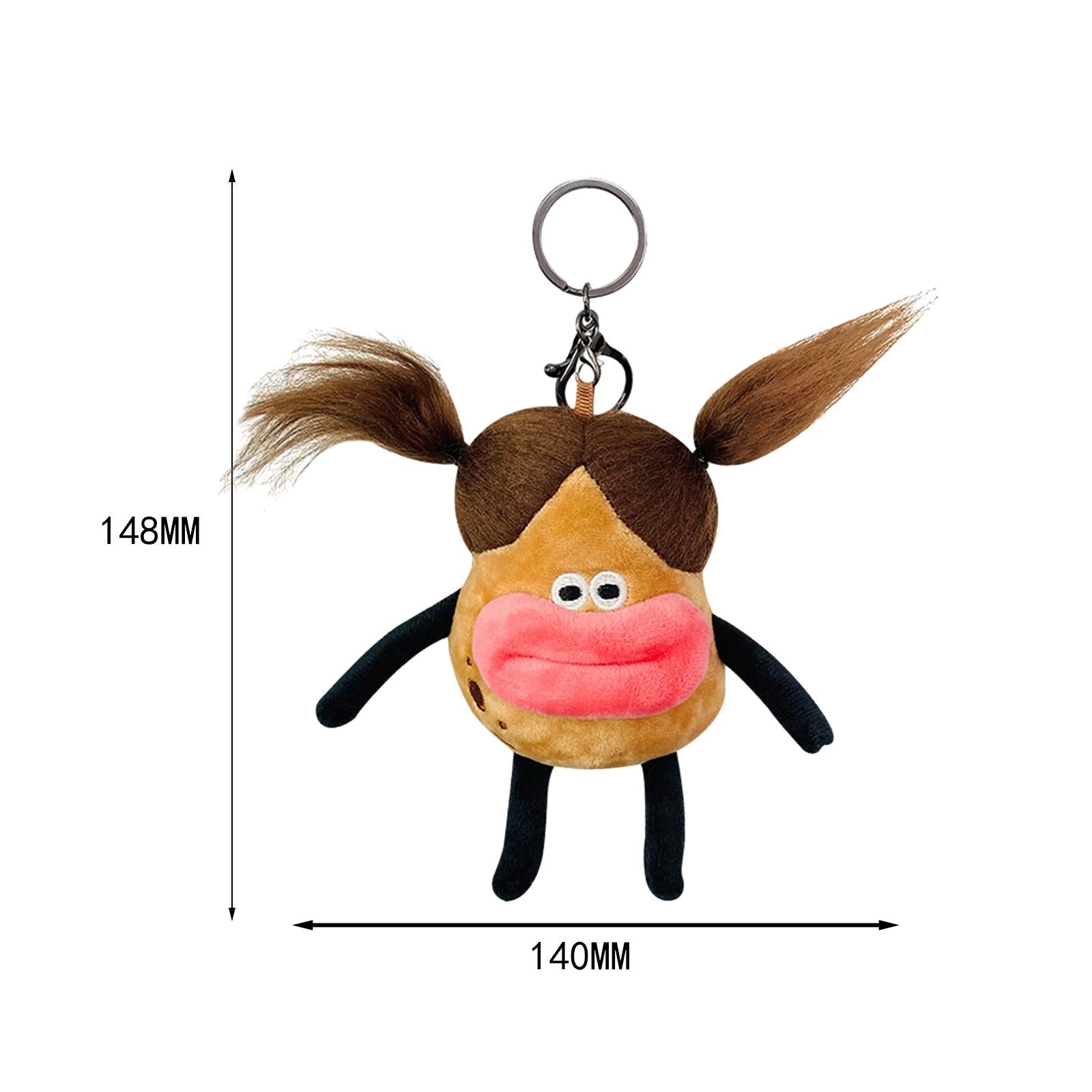 Plush Doll Keychain Stuffed Animal Key Pendant for Graduation Backpack Purse Style B
