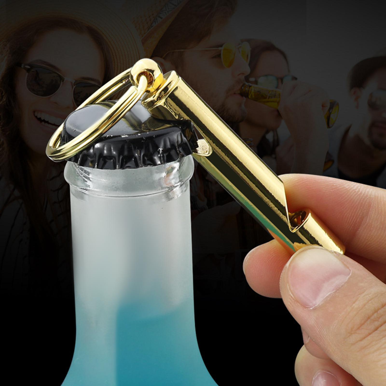 Whistle Bottle Opener Keychain Opener Zinc Alloy for Boating Kitchen Hunting Argent