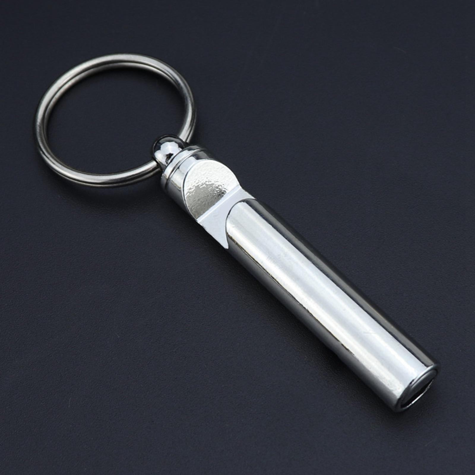 Whistle Bottle Opener Keychain Opener Zinc Alloy for Boating Kitchen Hunting Argent