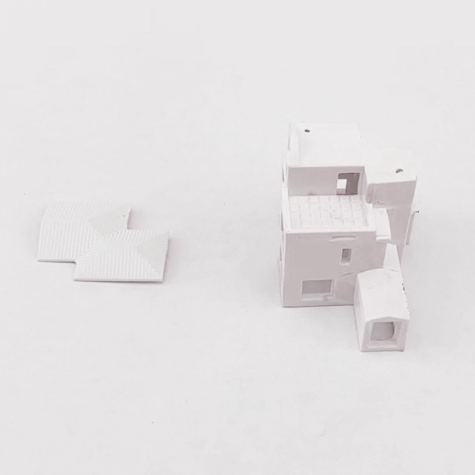 Miniature Unpainted House Landscape Railway Train 1:500 Dollhouse Decoration Style B