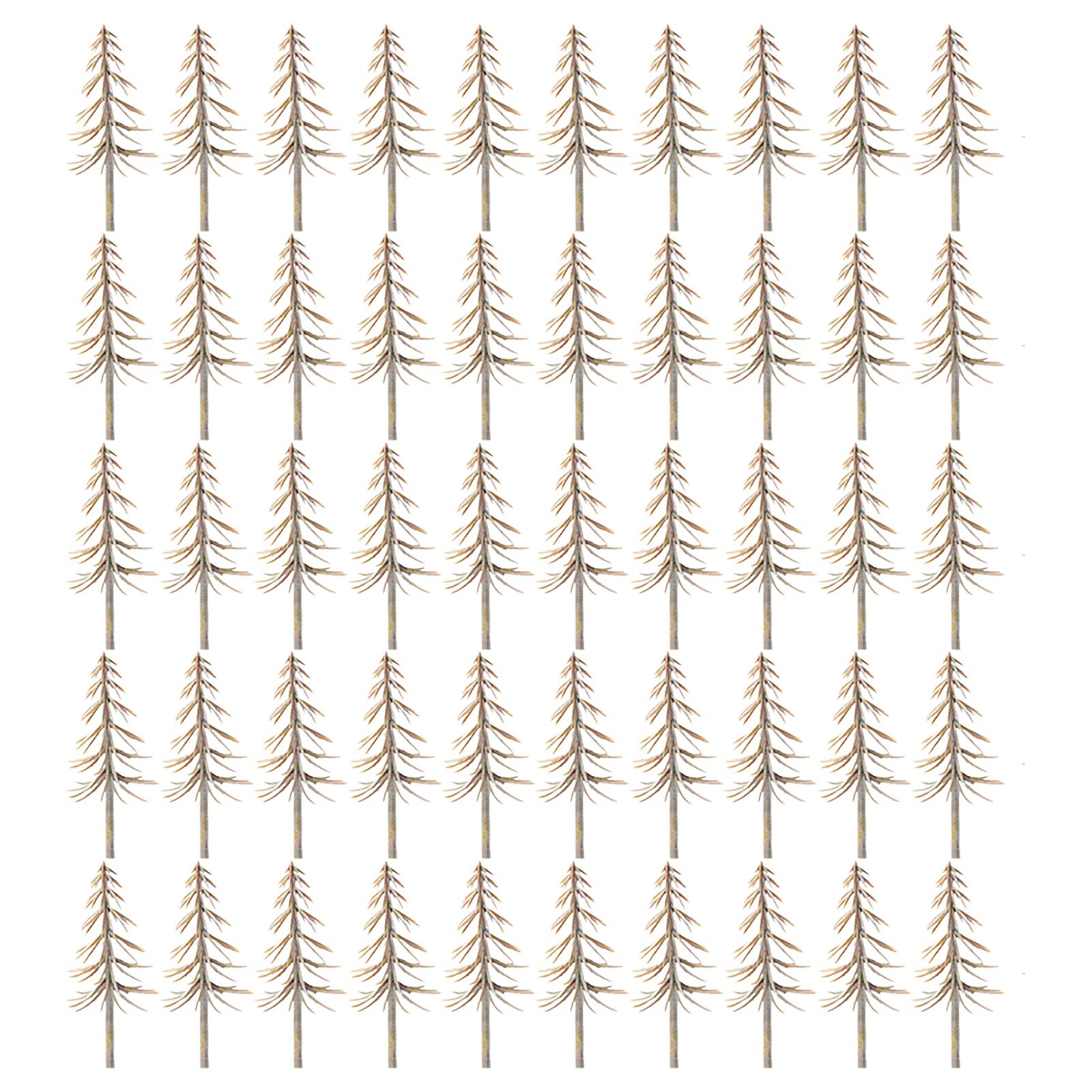 2x50 Pieces Model Snow Trees Layout for Building Model DIY Material Sand Table 5cm Height