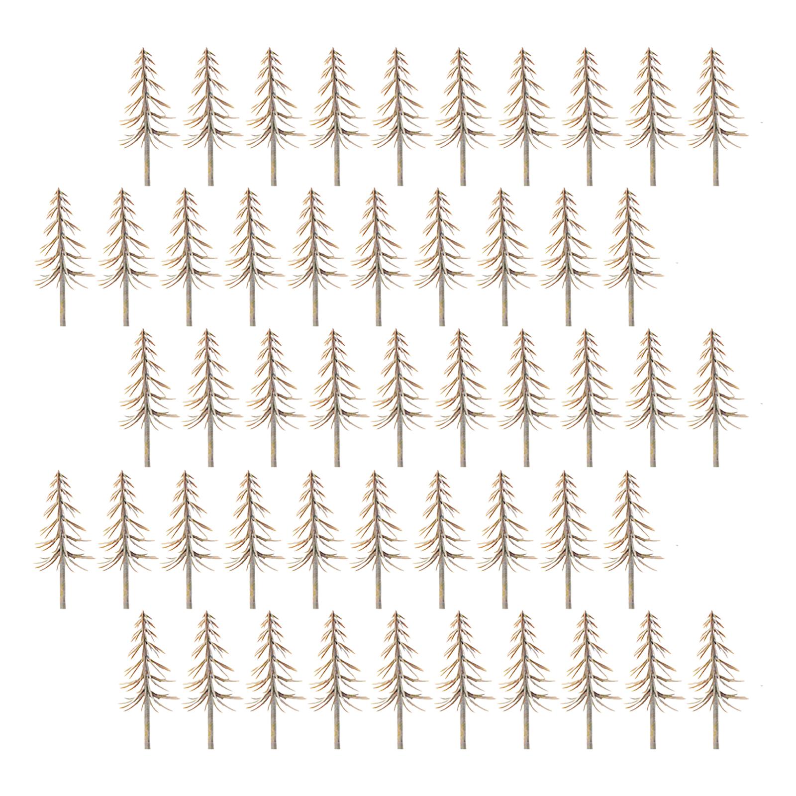 4x50 Pieces Model Snow Trees Layout for Building Model DIY Material Sand Table 5cm Height