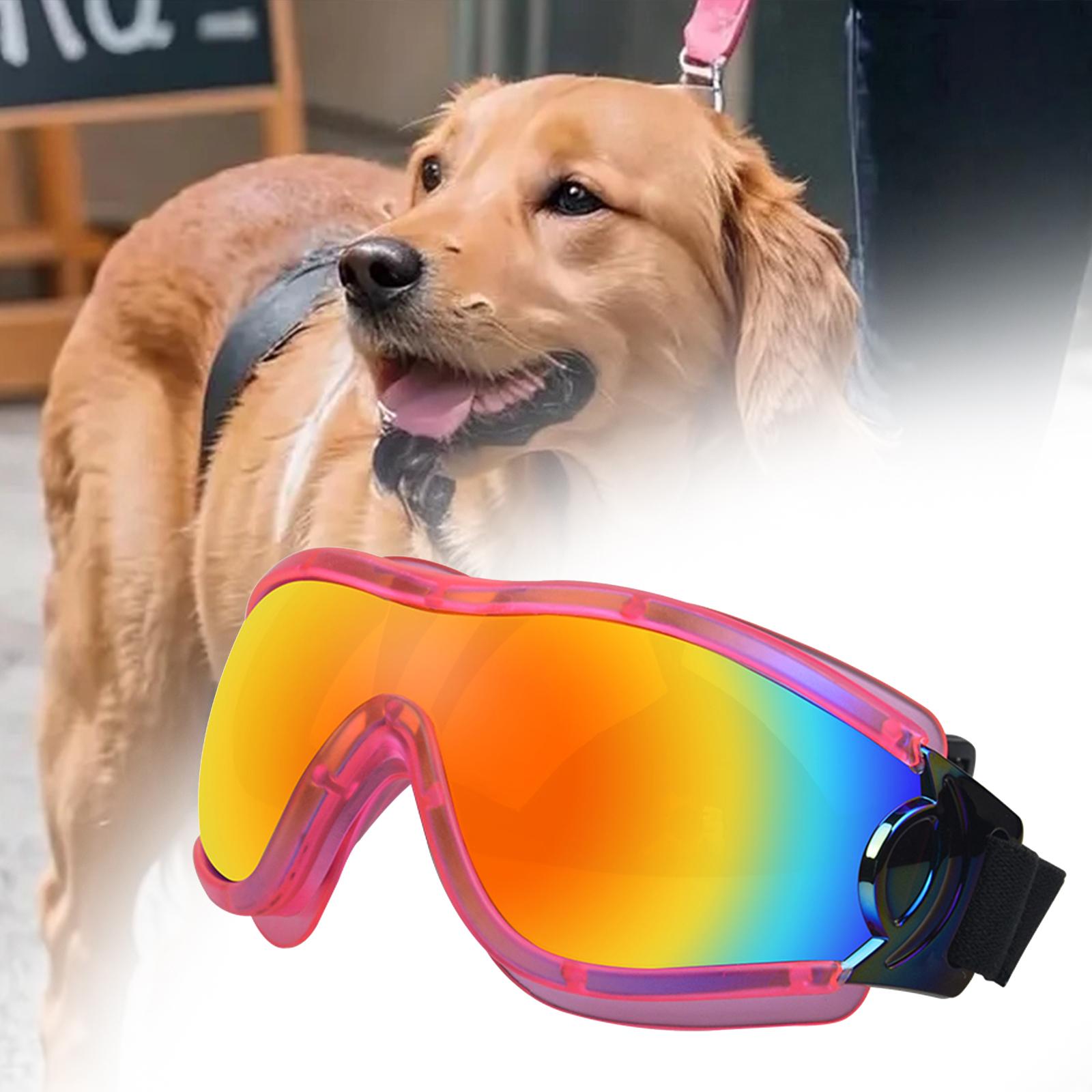 Dog Sunglasses Sun Protection for Medium Dog Windproof Dustproof Dog Goggles pink red