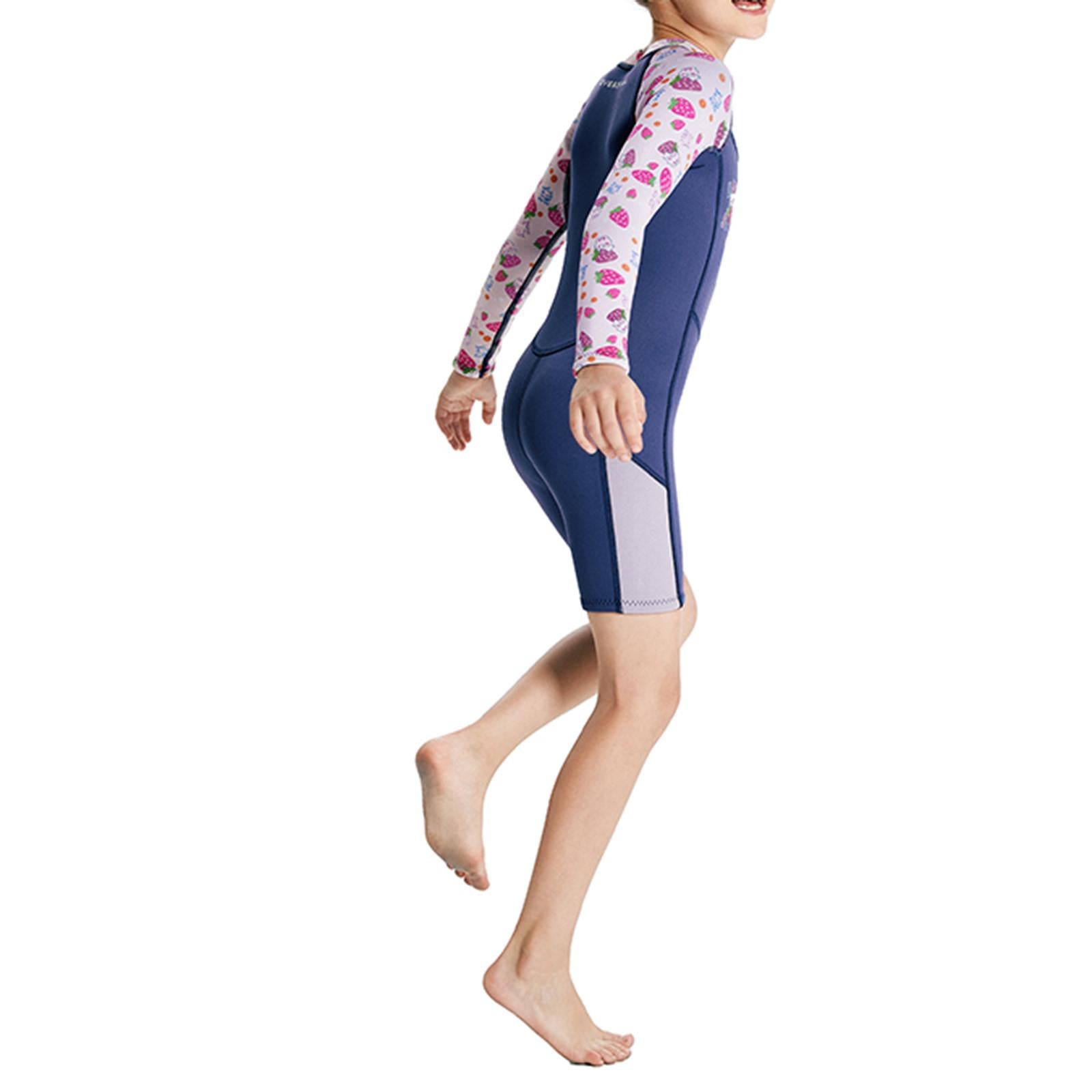 Neoprene Kids Wetsuit Keep Warm Durable Body Swim suits for Canoeing Summer Kayaking Blue M