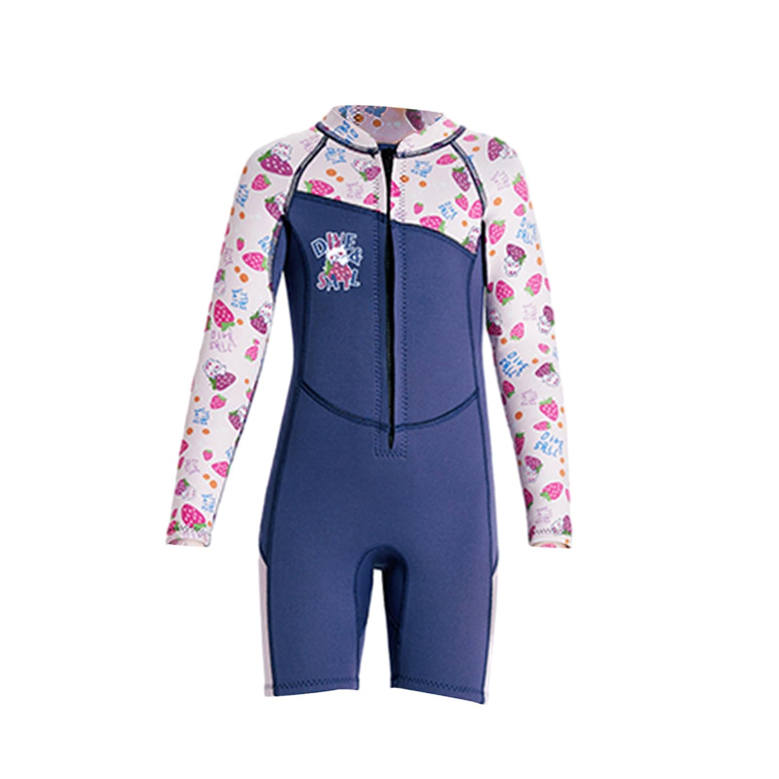 Neoprene Kids Wetsuit Keep Warm Durable Body Swim suits for Canoeing Summer Kayaking Blue M