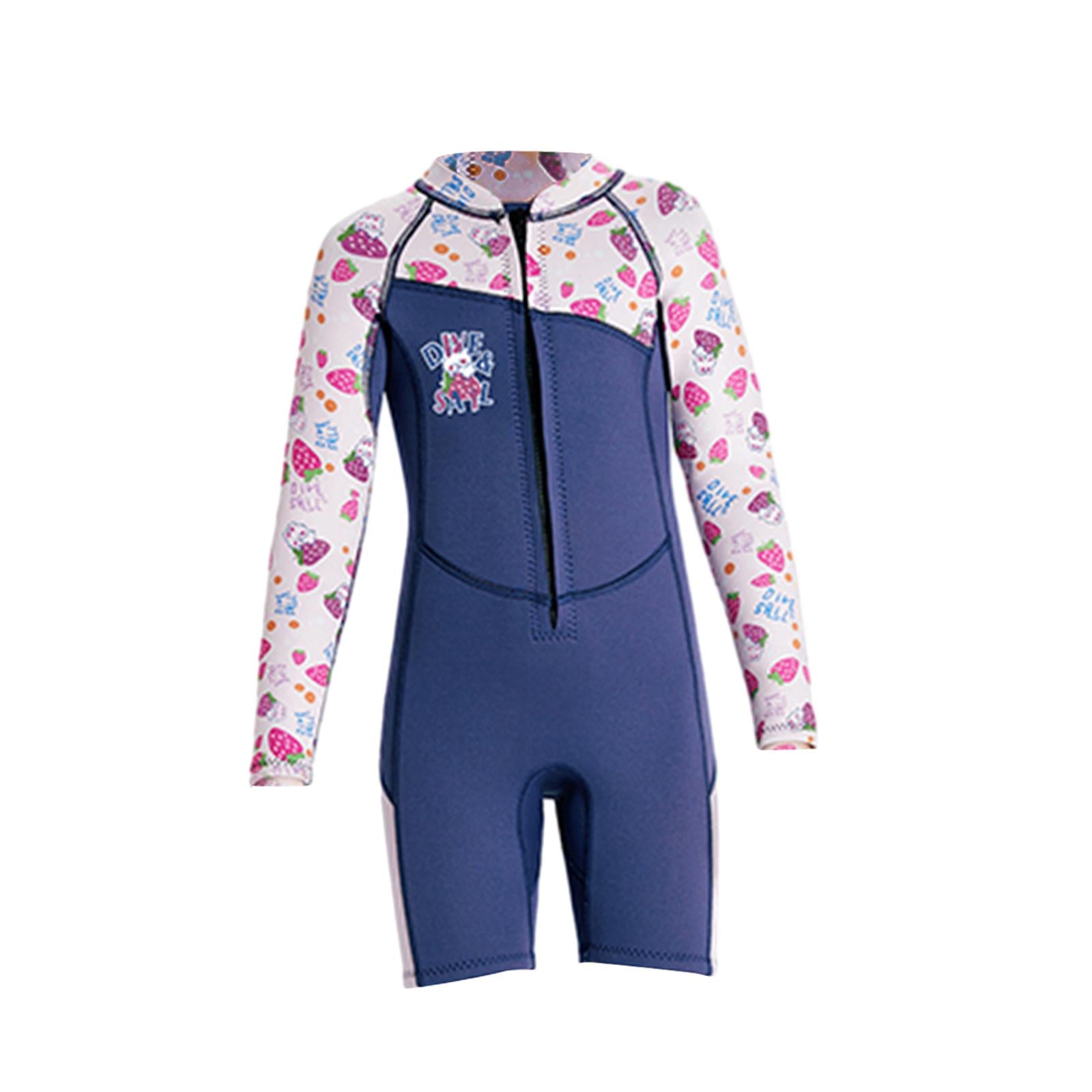 Neoprene Kids Wetsuit Keep Warm Durable Body Swim suits for Canoeing Summer Kayaking Blue M