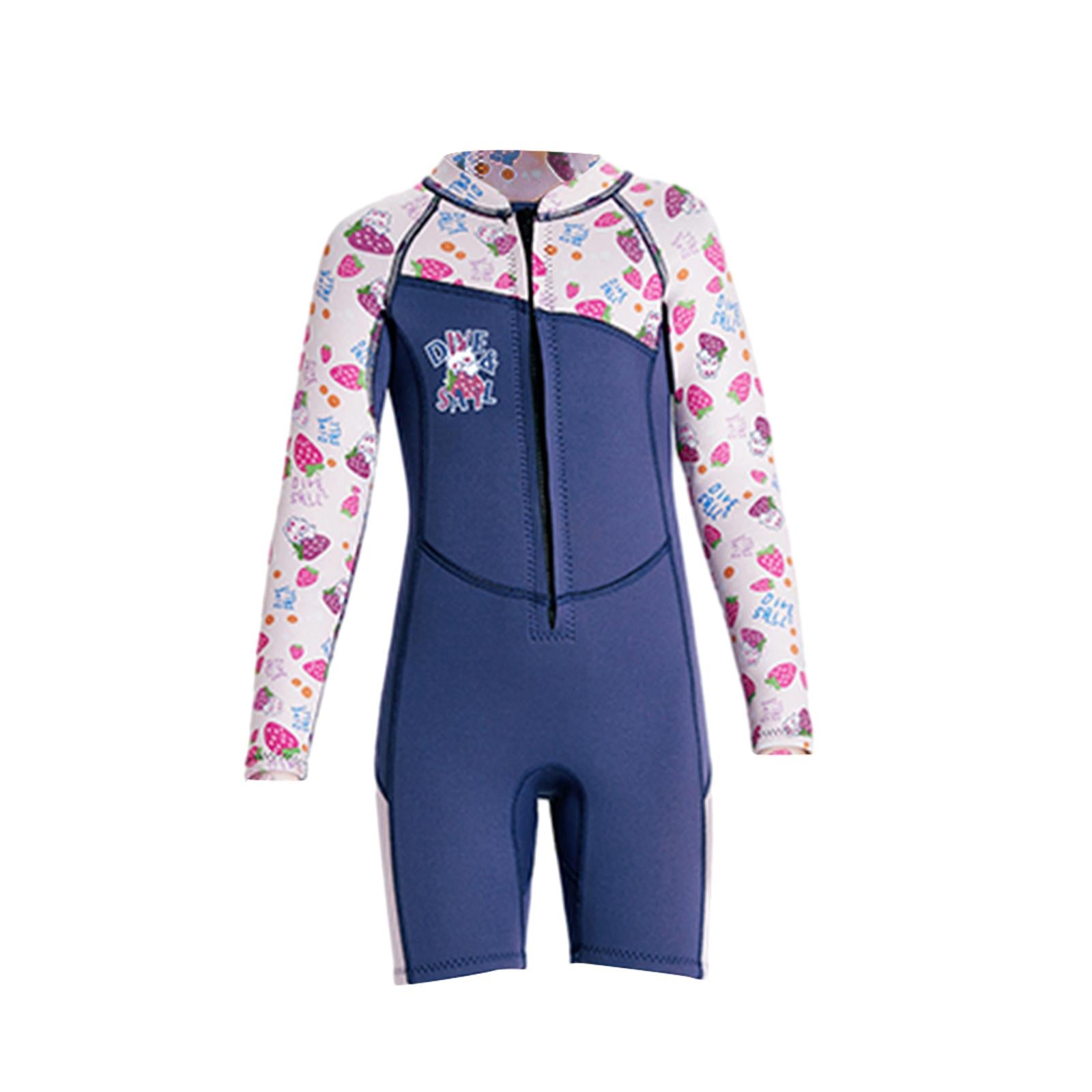 Neoprene Kids Wetsuit Keep Warm Durable Body Swim suits for Canoeing Summer Kayaking Blue M