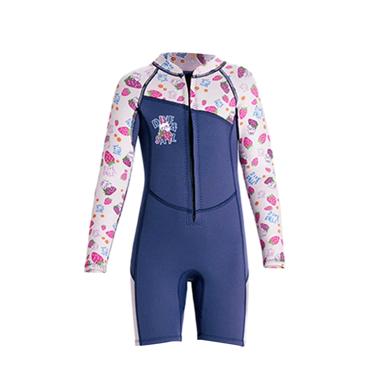 Neoprene Kids Wetsuit Keep Warm Durable Body Swim suits for Canoeing Summer Kayaking Blue M