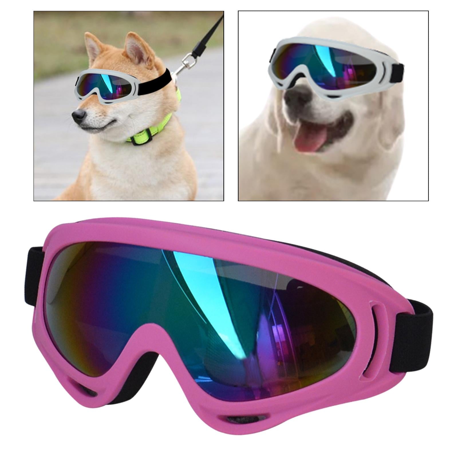 Dog Glasses with Adjustable Strap Windproof Sun Glasses Eye Wear Pet Glasses Pink