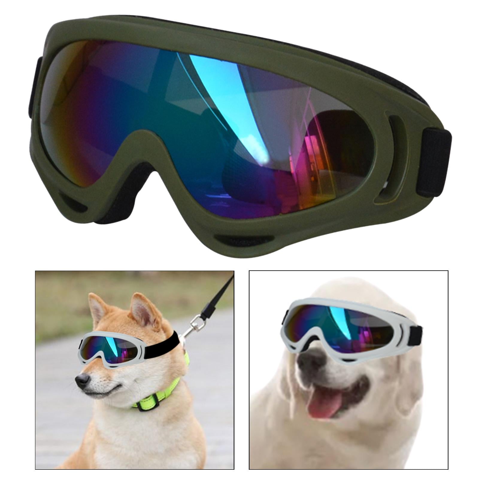 Dog Glasses with Adjustable Strap Windproof Sun Glasses Eye Wear Pet Glasses Green