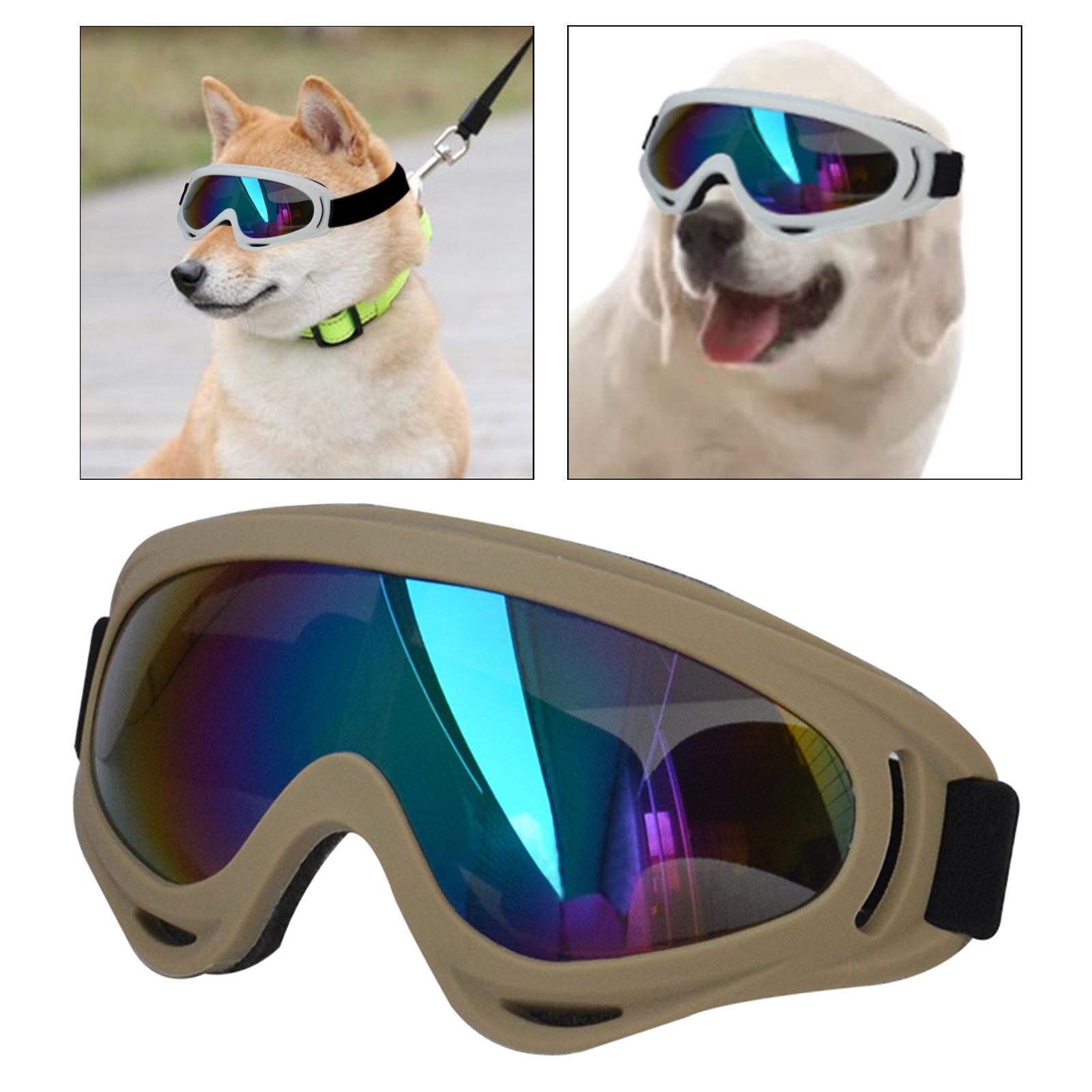 Dog Glasses with Adjustable Strap Windproof Sun Glasses Eye Wear Pet Glasses Khaki
