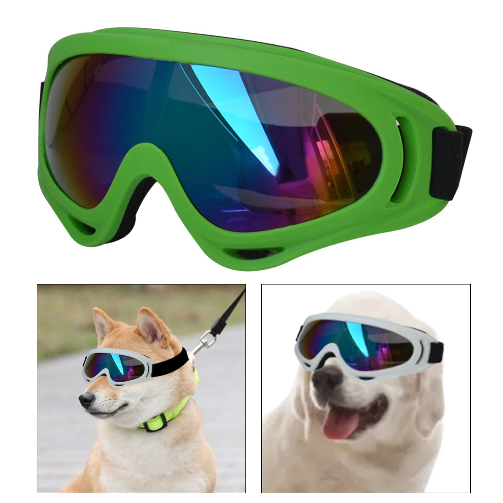 Dog Glasses with Adjustable Strap Windproof Sun Glasses Eye Wear Pet Glasses Deep Green