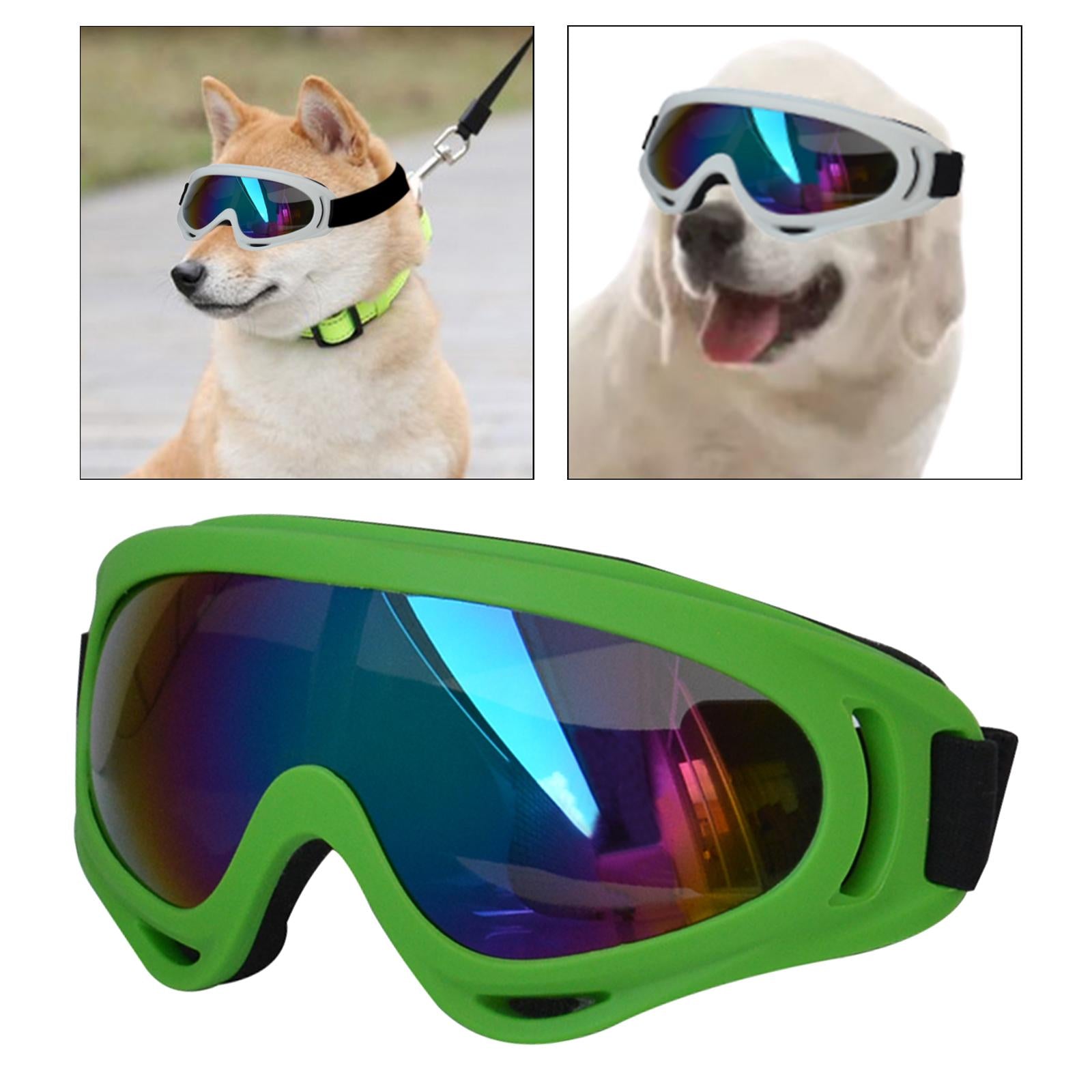 Dog Glasses with Adjustable Strap Windproof Sun Glasses Eye Wear Pet Glasses Deep Green