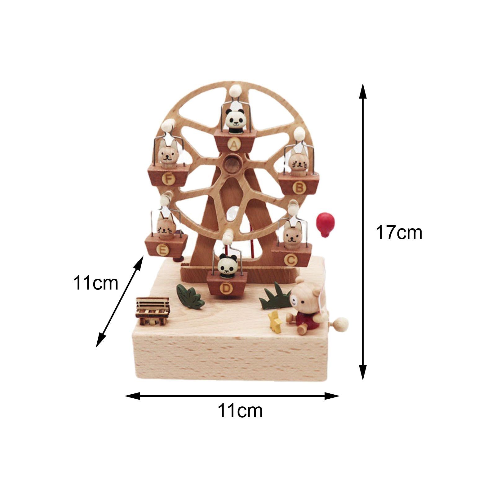 Windmill Music Box Ornament Plays Castle in The Sky" Wooden Wheel Music Box"