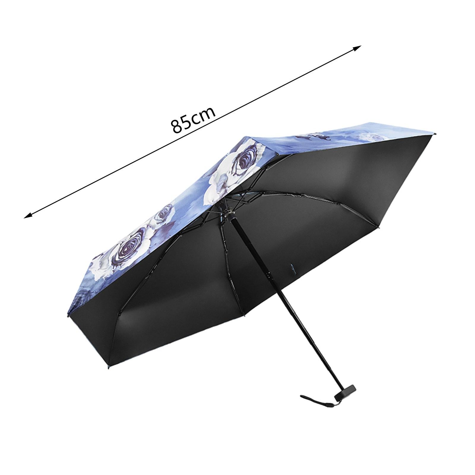 Mini Umbrella Creative Waterproof Rain Umbrella for Backpacking Outdoor Travel Light blue