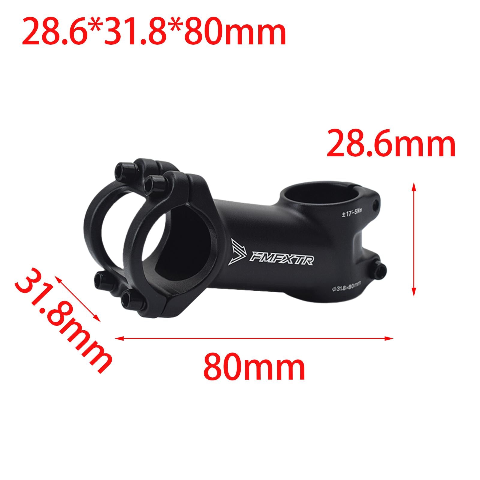 31.8mm Bike Stem Riser Extender for Downhill Bike Fixed Gear Cycle 80mm 17degree