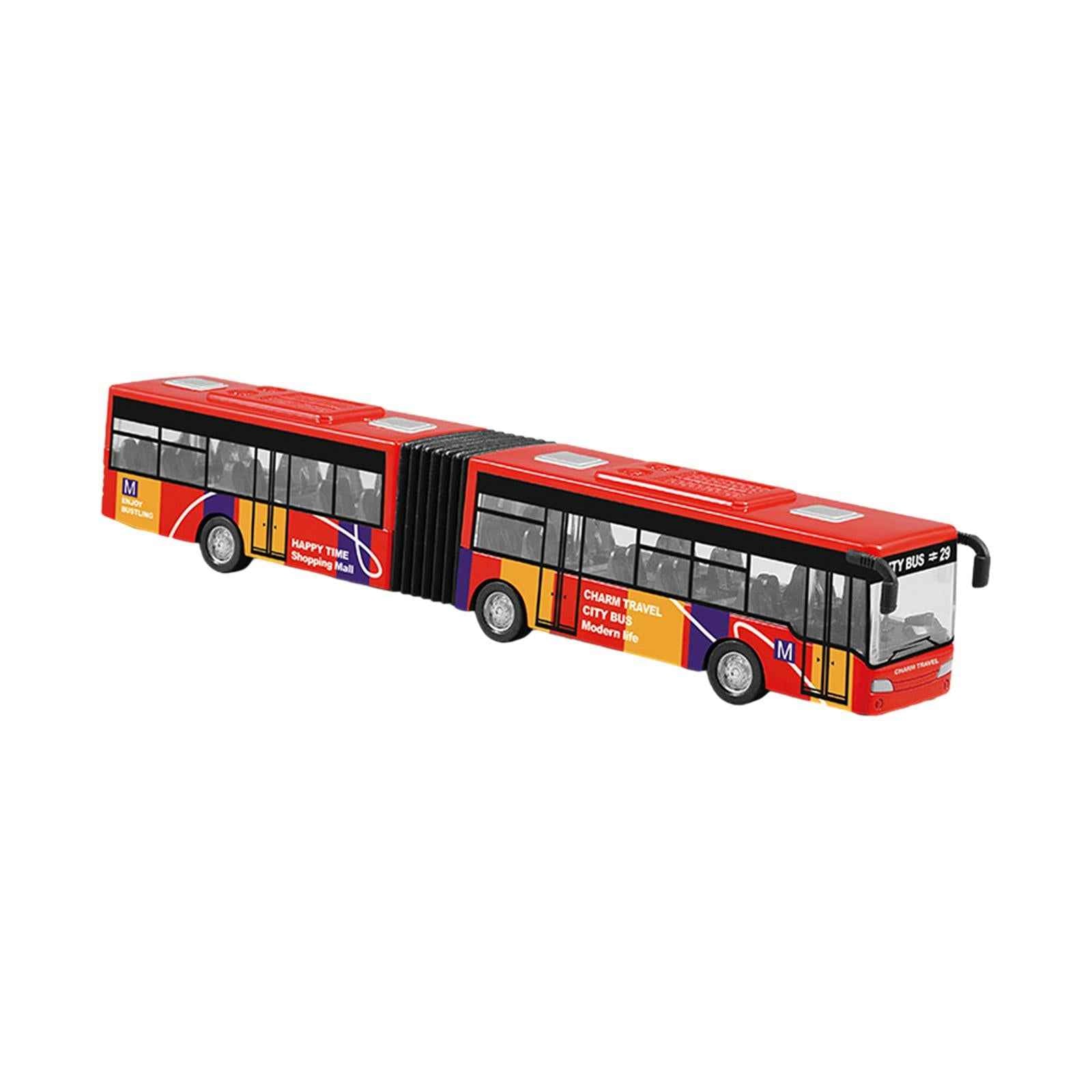 Pull Back Long Bus Model Alloy Alloy Pull Back Bus for Game Gifts Decoration red