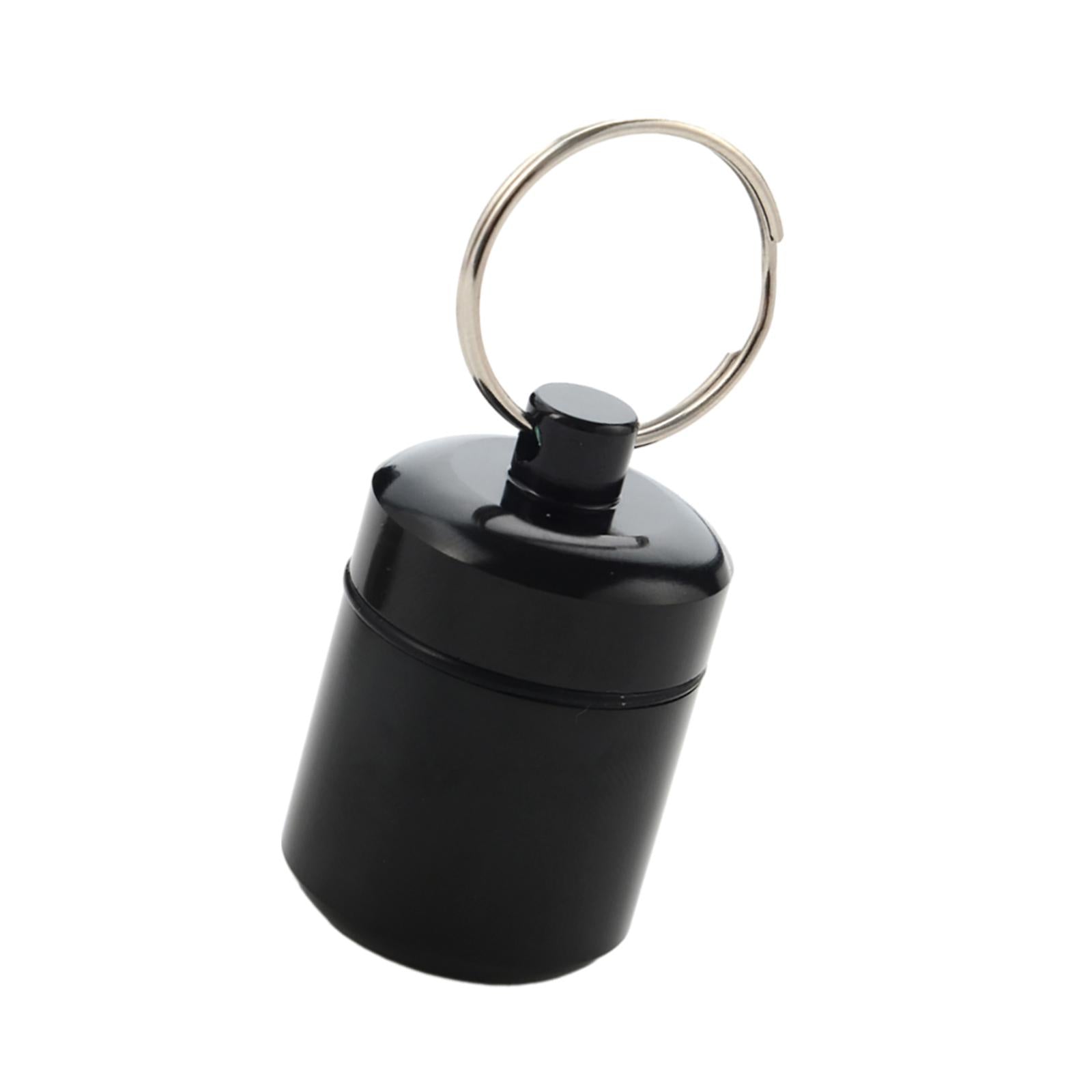 2xAluminum Pill Keychain Container Creams Earplug for Biking Traveling Outdoor