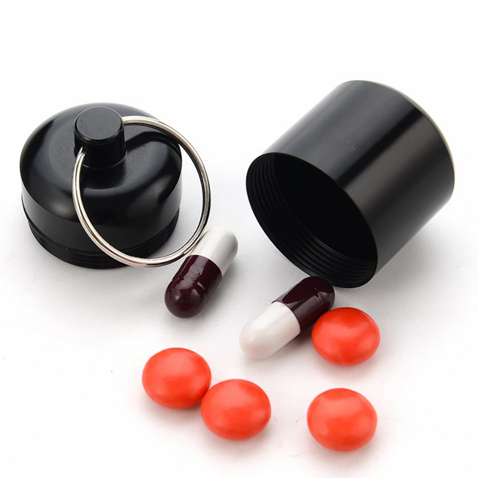 2xAluminum Pill Keychain Container Creams Earplug for Biking Traveling Outdoor
