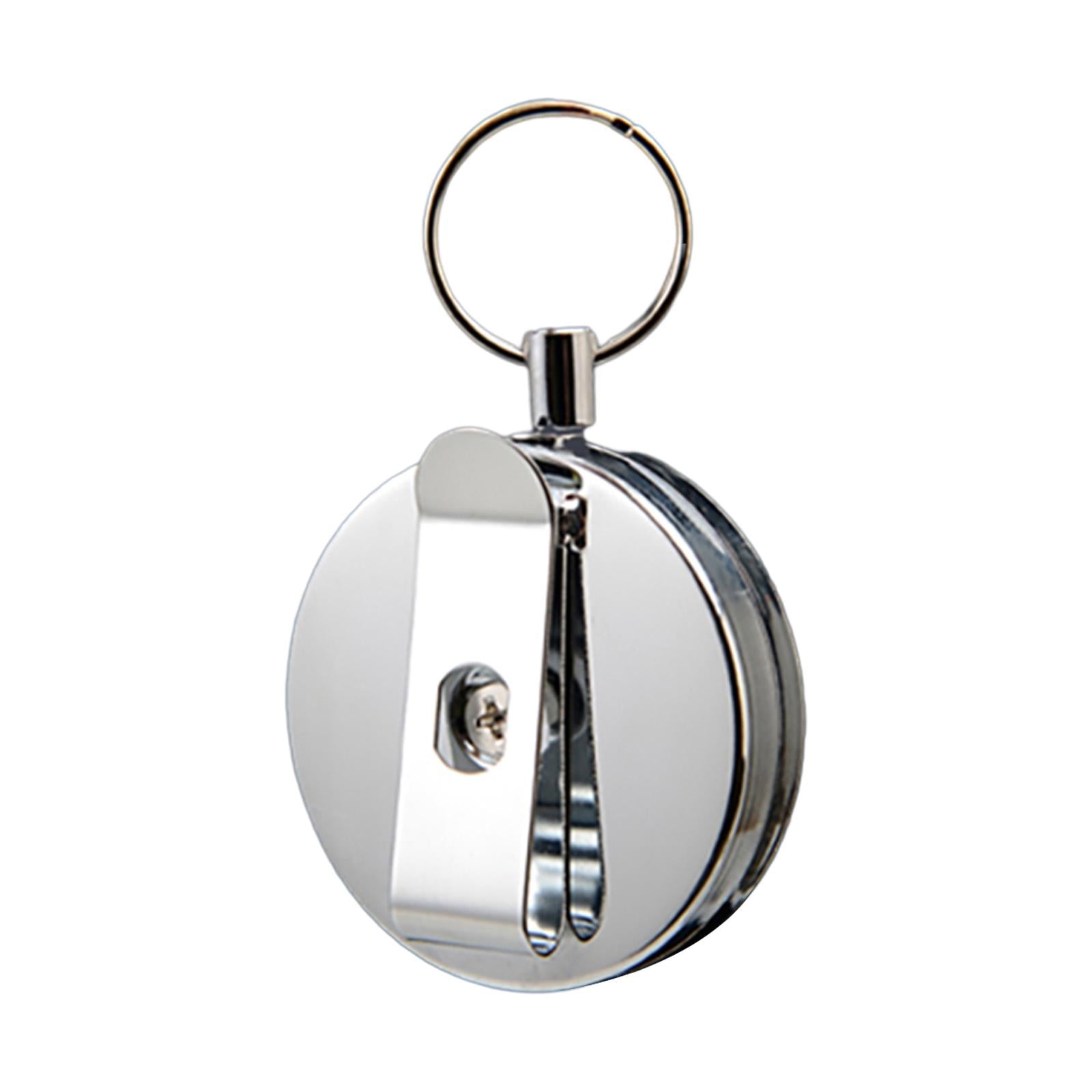 3xRetractable Key Chain Alloy Key Chain Reel Clip Students Heavy Duty Portable