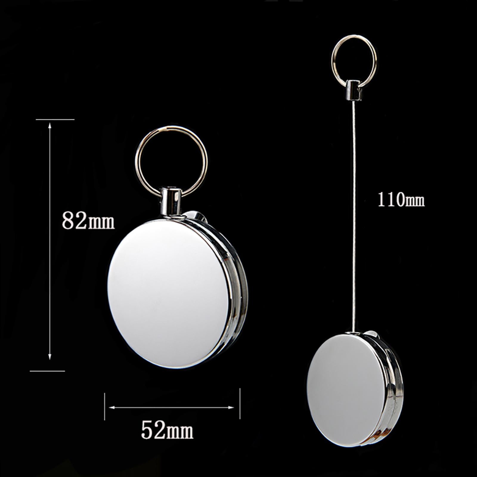 2xRetractable Key Chain Alloy Key Chain Reel Clip Students Heavy Duty Portable