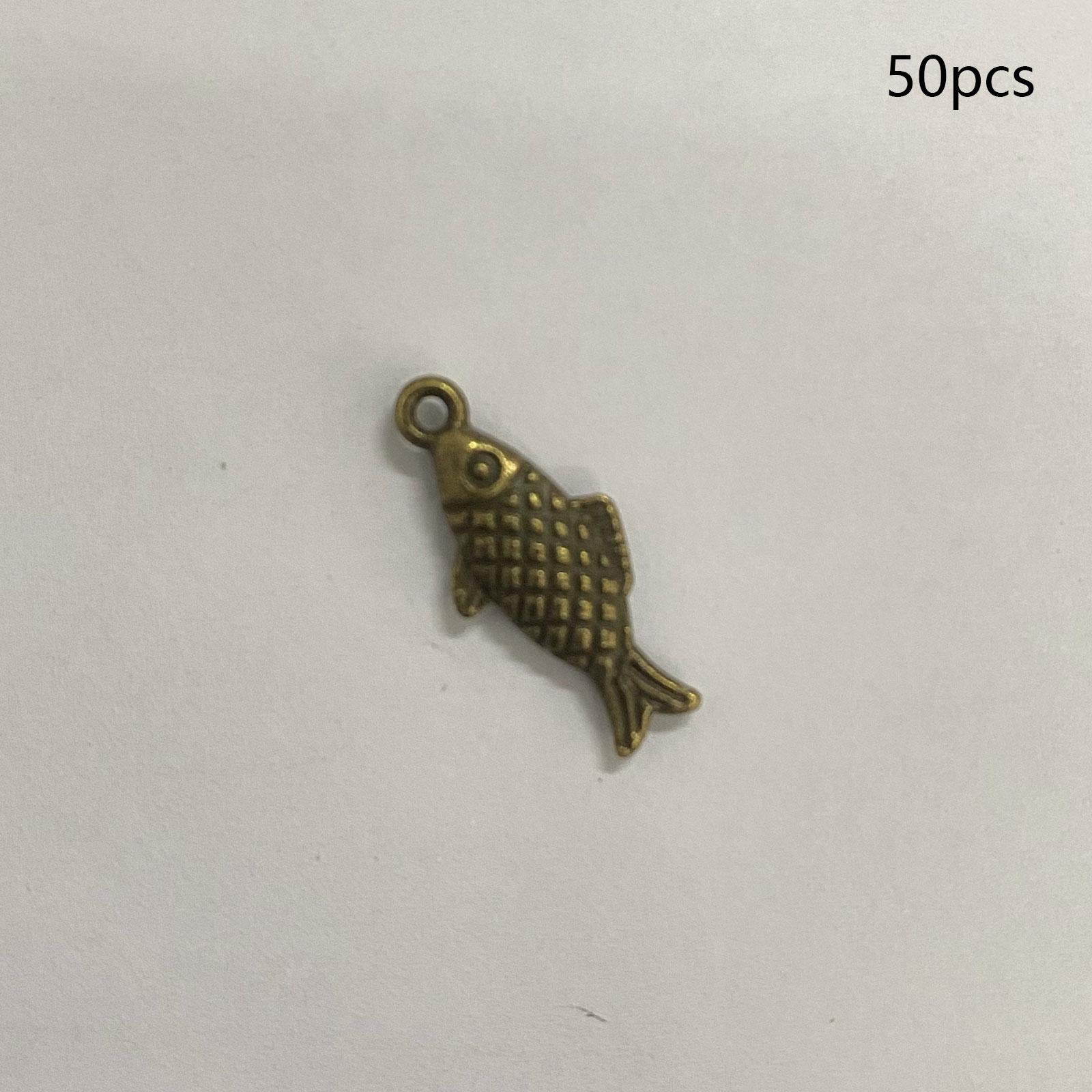 20 Pieces Animal Fish Charms for Handmade Crafts Anklets Bag Decoration bronze