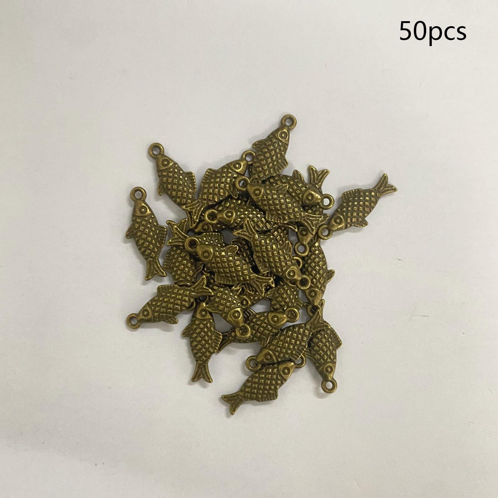 20 Pieces Animal Fish Charms for Handmade Crafts Anklets Bag Decoration bronze
