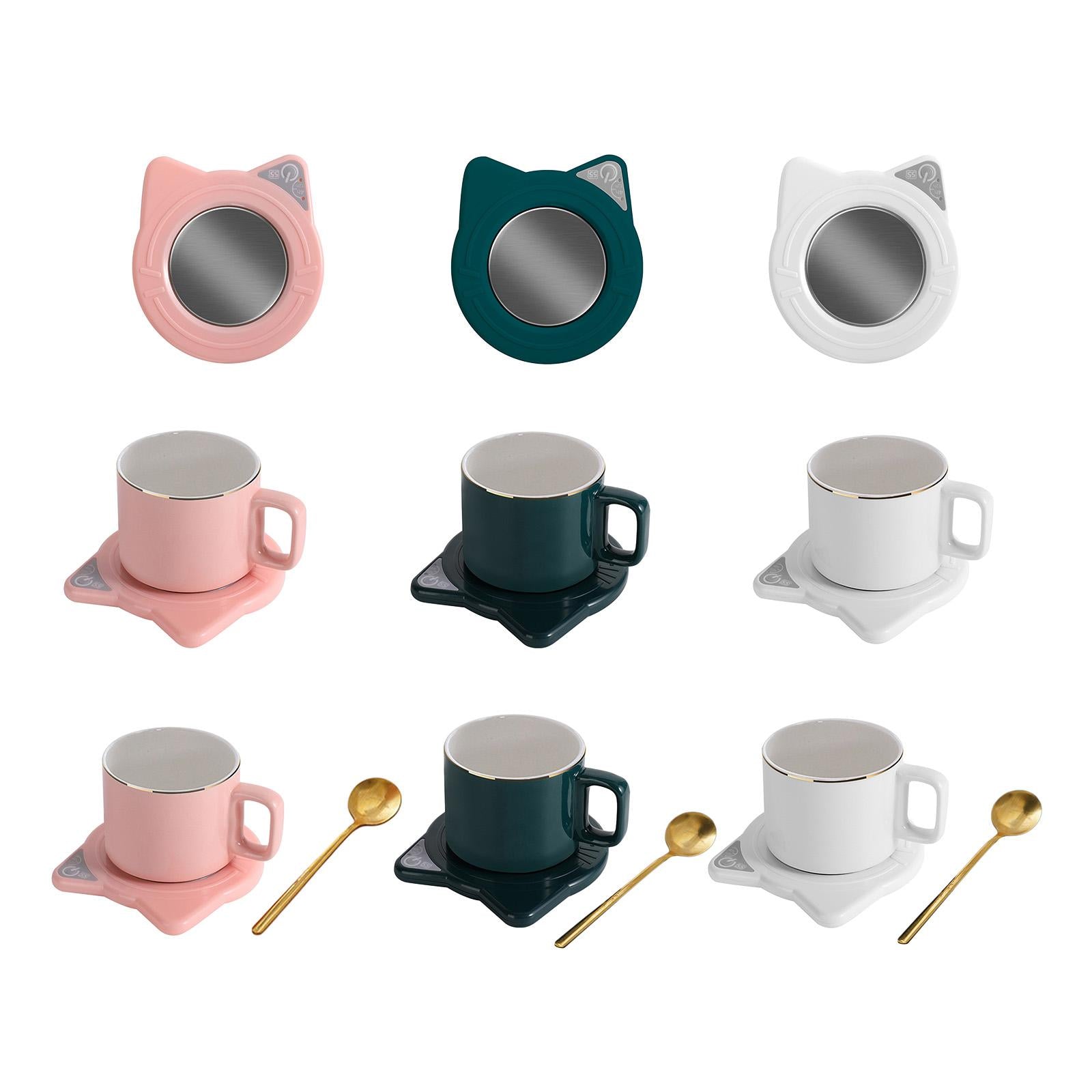 USB Warmer Coaster Button Cup Warmer for Travel Milk Tea Water Hot Chocolate pink