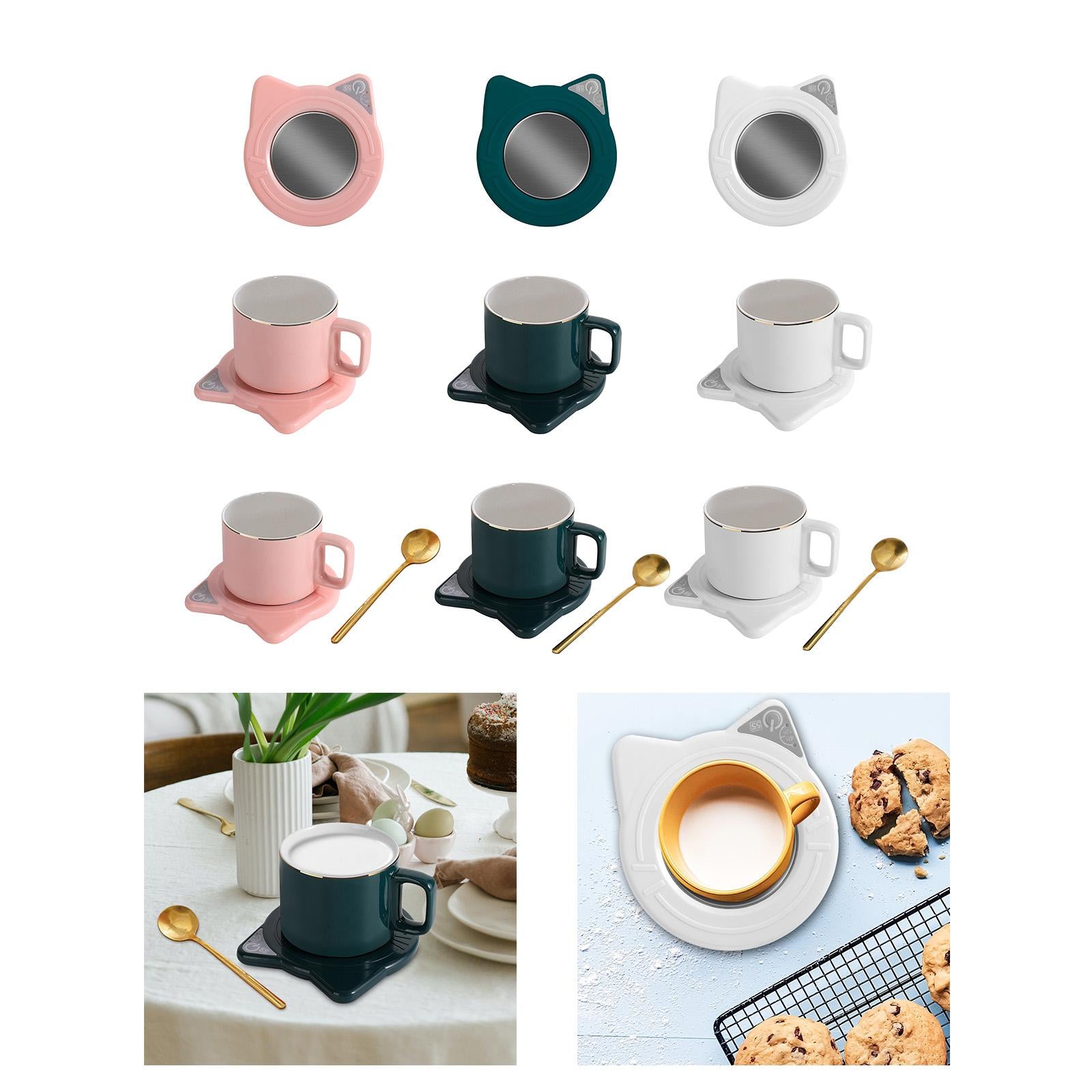 USB Warmer Coaster Button Cup Warmer for Travel Milk Tea Water Hot Chocolate pink