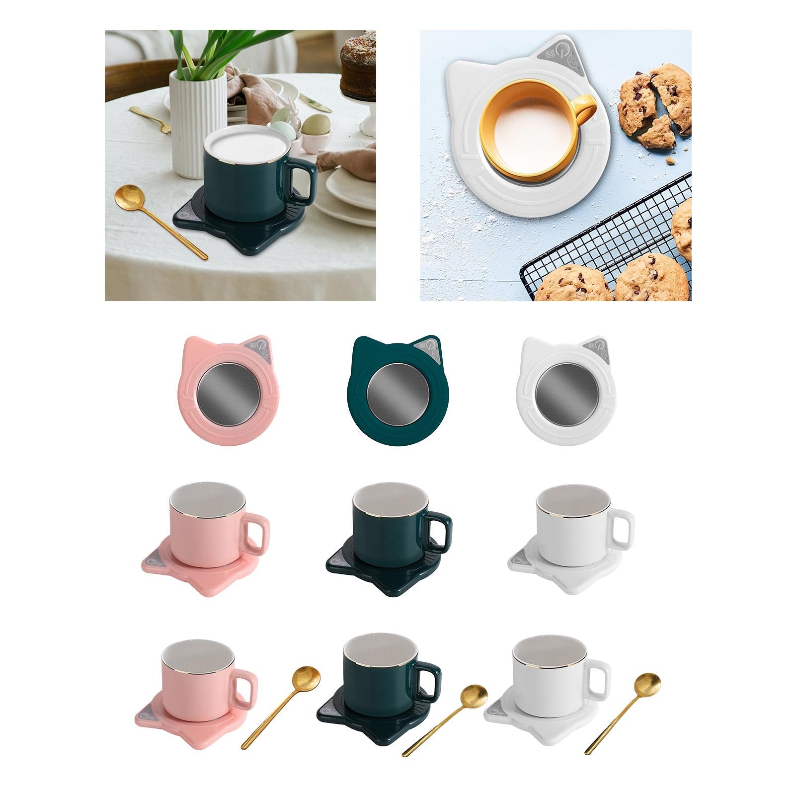 USB Warmer Coaster Button Cup Warmer for Travel Milk Tea Water Hot Chocolate pink