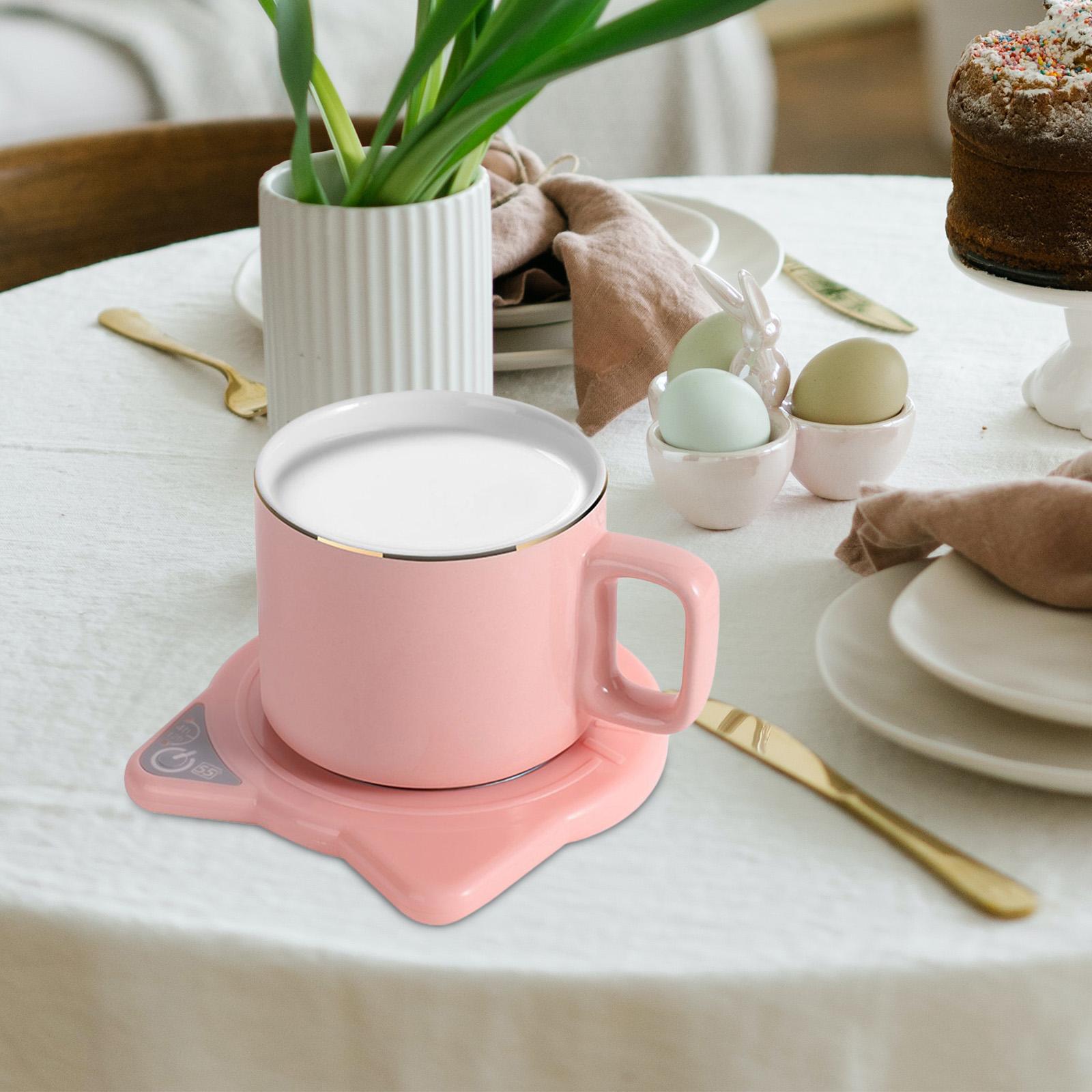 Cup Warmer Button Constant Smart Coffee Warmer for Home Pink