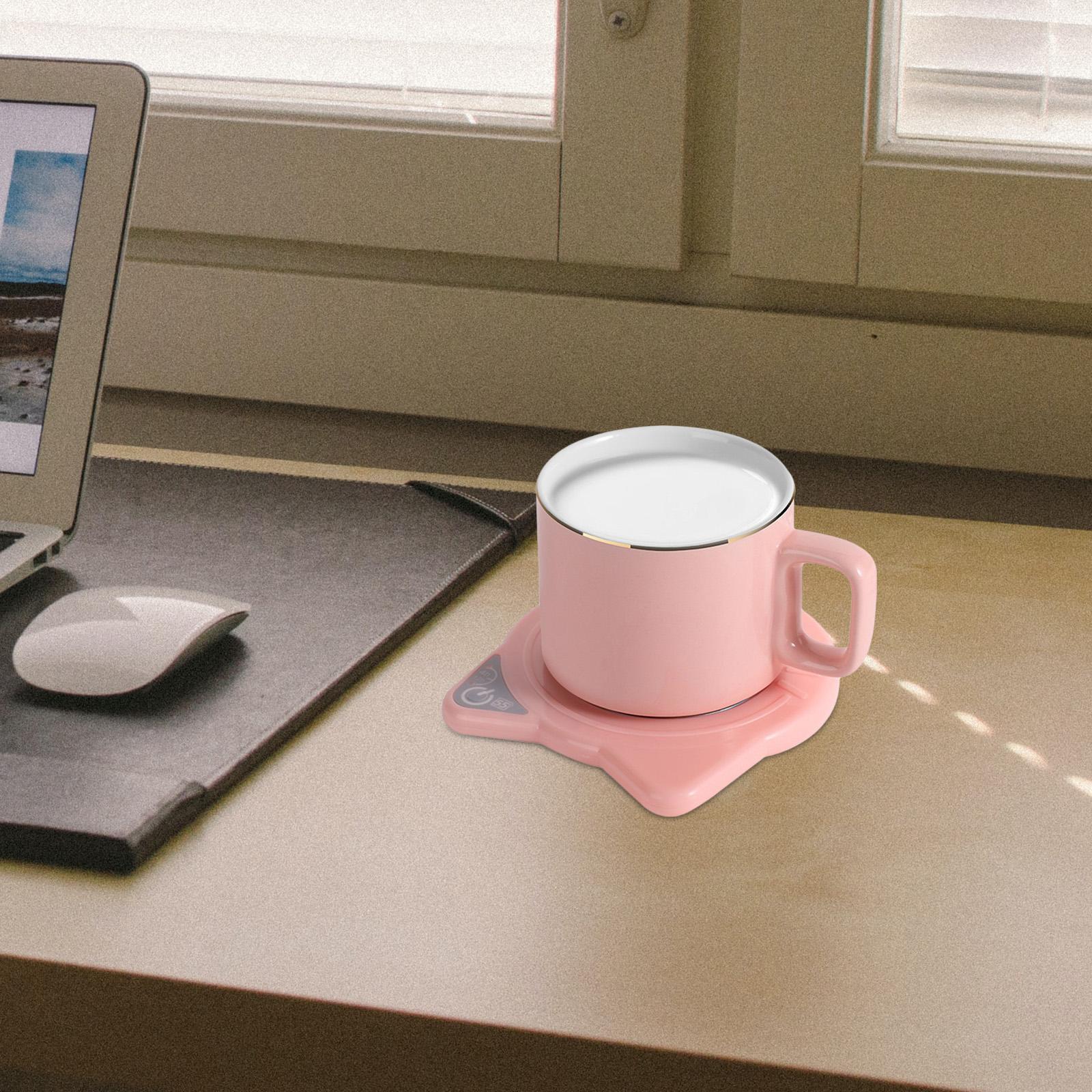 Cup Warmer Button Constant Smart Coffee Warmer for Home Pink