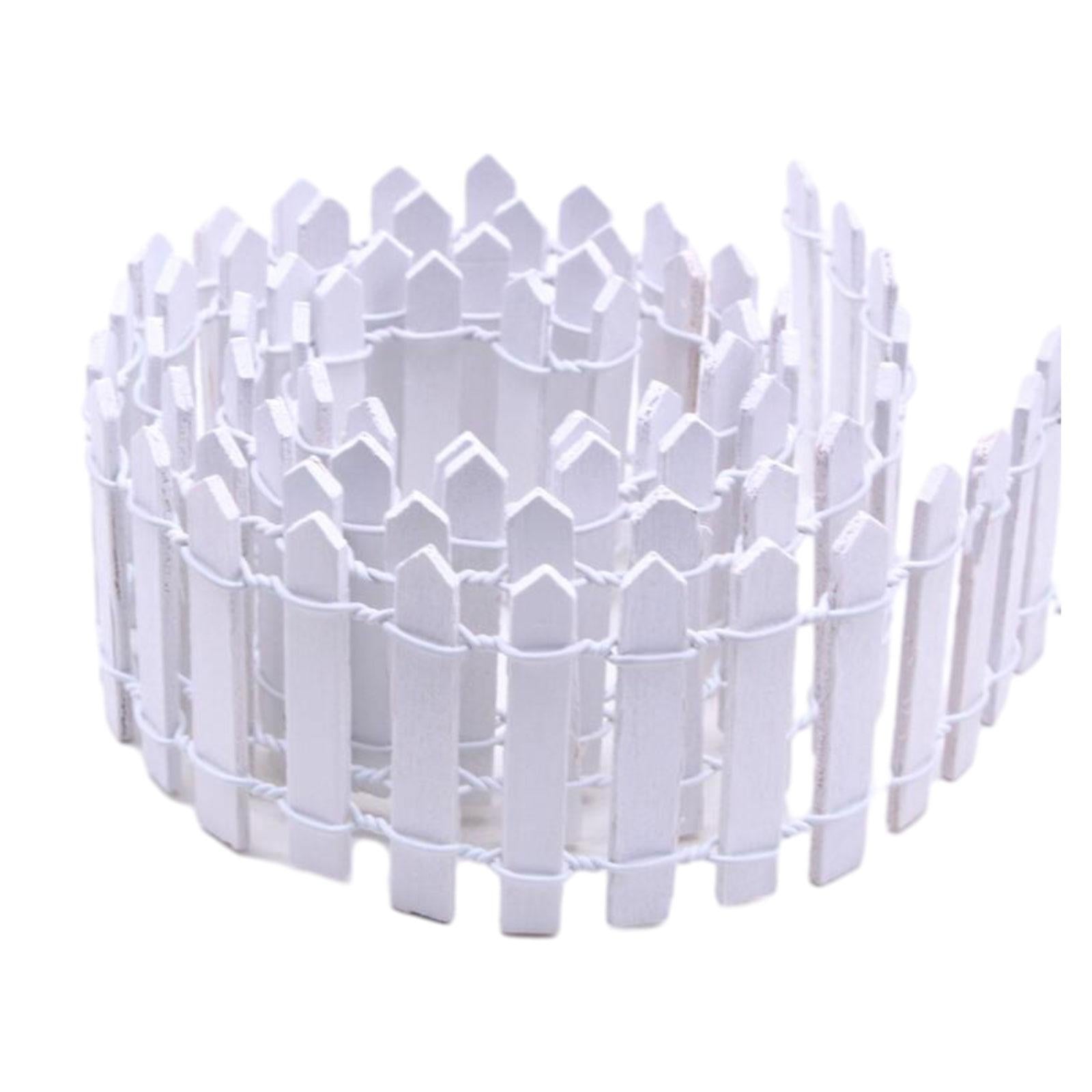 4xMiniature Fairy Garden Fence 90x5cm for Dollhouses Fairy Gardens Accessories White