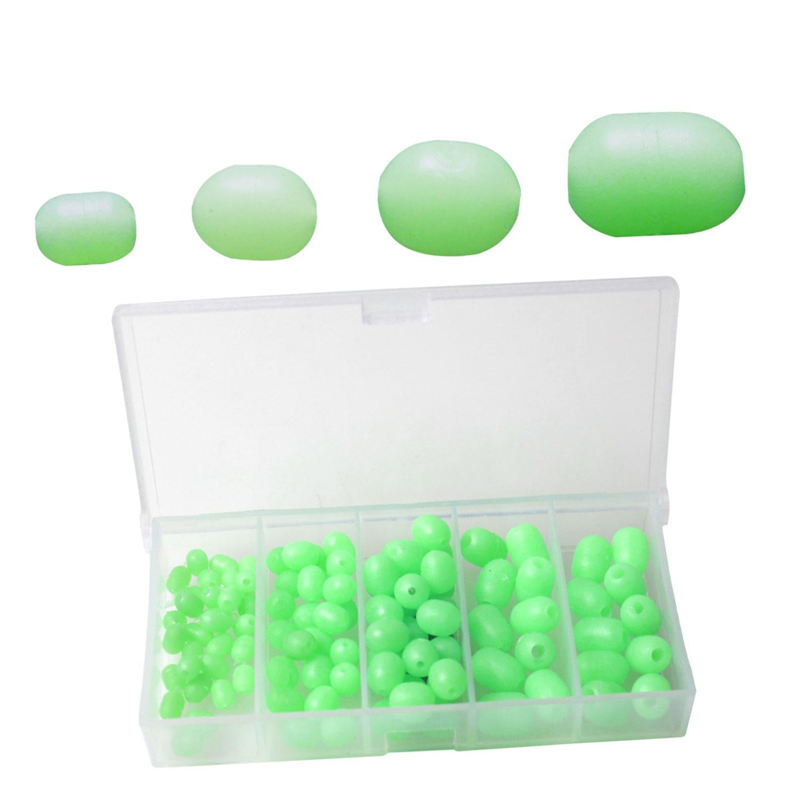 2x100Pcs Luminous Fishing Beads Tools Fishing Lures Float Round Beads for Lake
