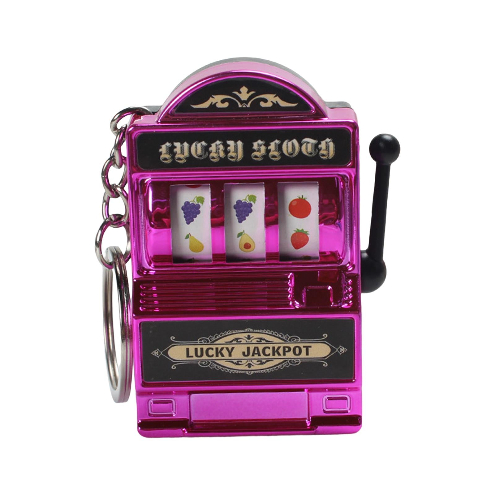 4xMini Slot Machine Keychain Festival Novelty Mini Arcade Game Toy for Boy Men Violet