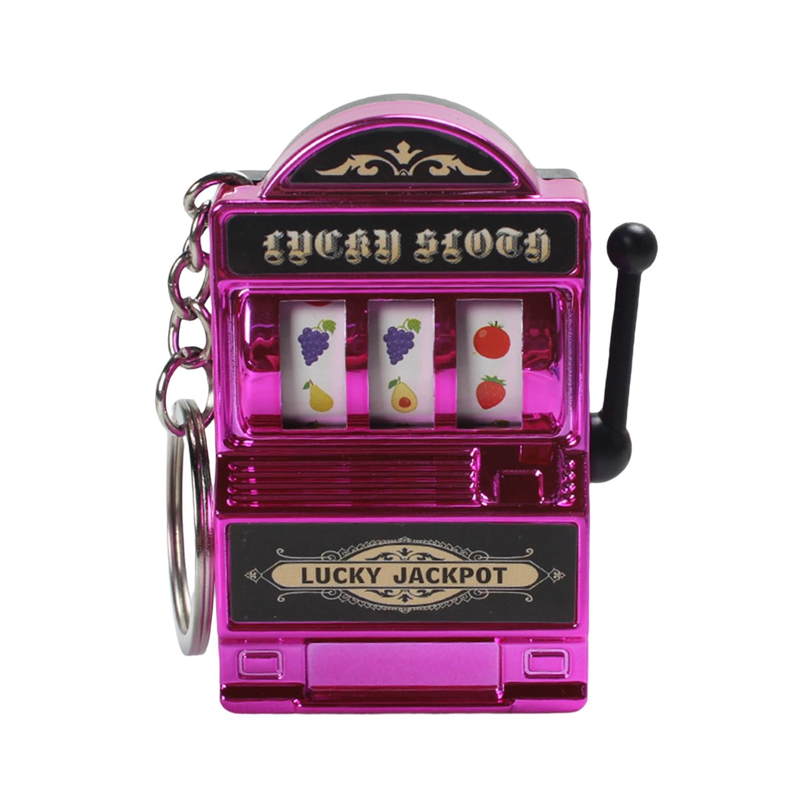 2xMini Slot Machine Keychain Festival Novelty Mini Arcade Game Toy for Boy Men Violet