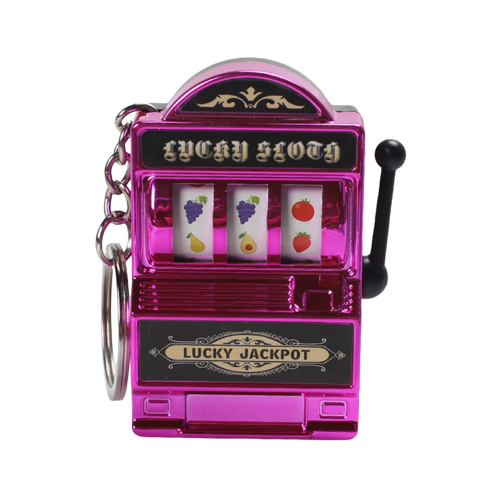 2xMini Slot Machine Keychain Festival Novelty Mini Arcade Game Toy for Boy Men Violet