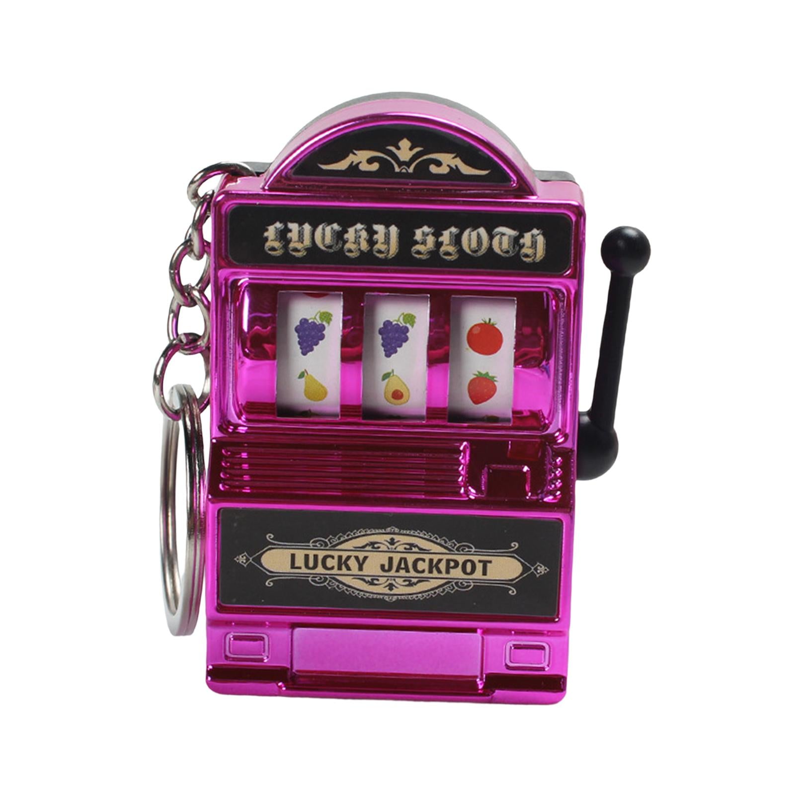 2xMini Slot Machine Keychain Festival Novelty Mini Arcade Game Toy for Boy Men Violet