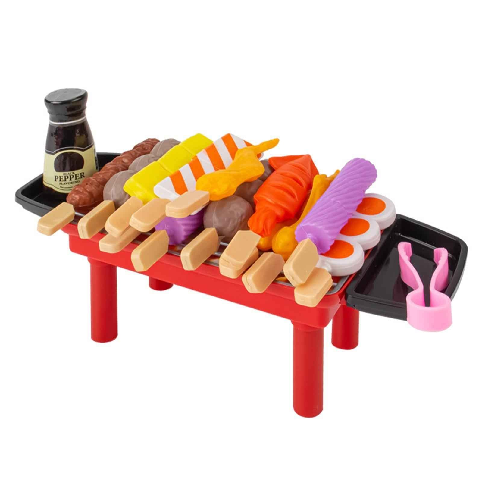 Pretend Barbecue Grill Playset Toy Simulation for Kids Birthday Gift Toddlers 35pcs
