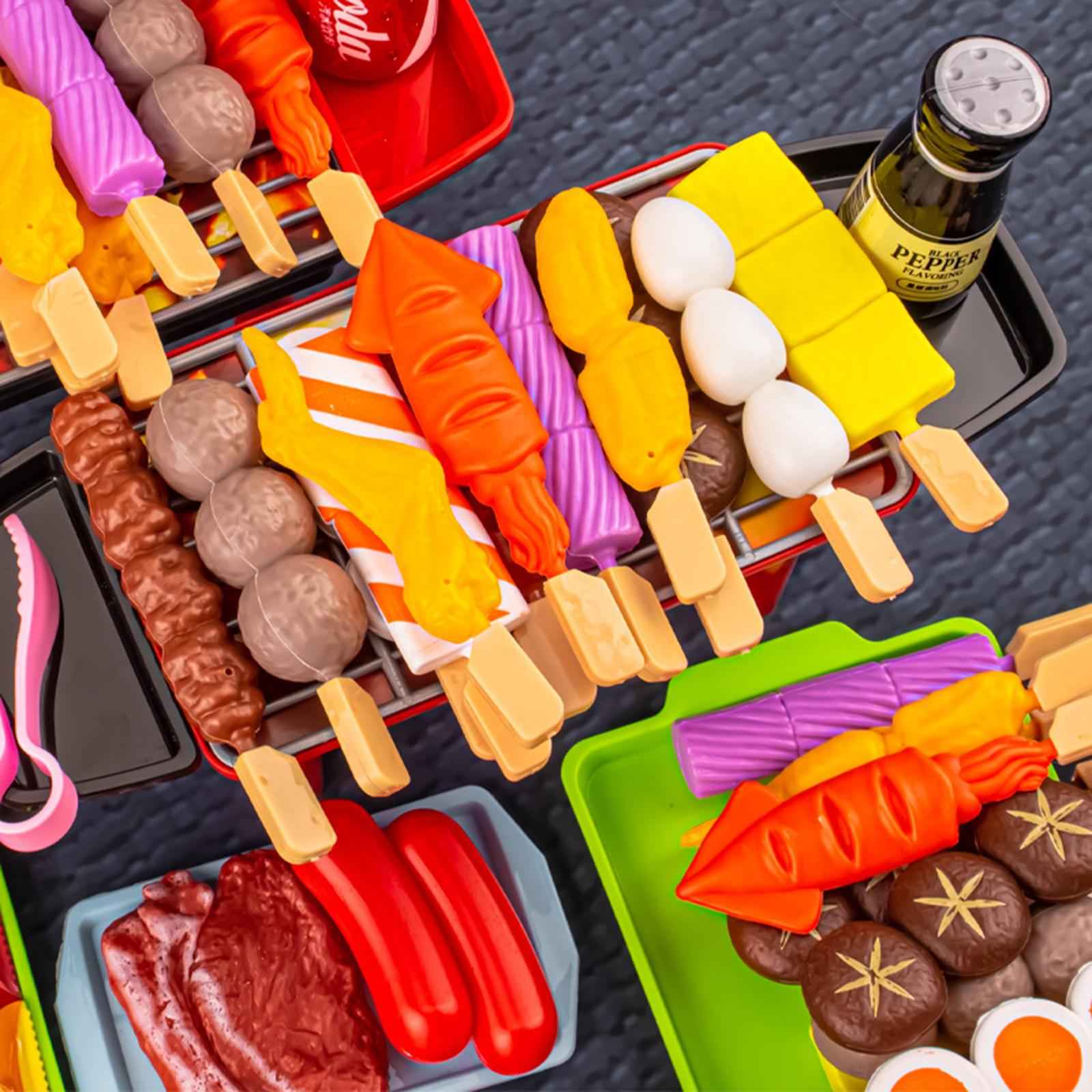 Pretend Barbecue Grill Playset Toy Simulation for Kids Birthday Gift Toddlers 35pcs