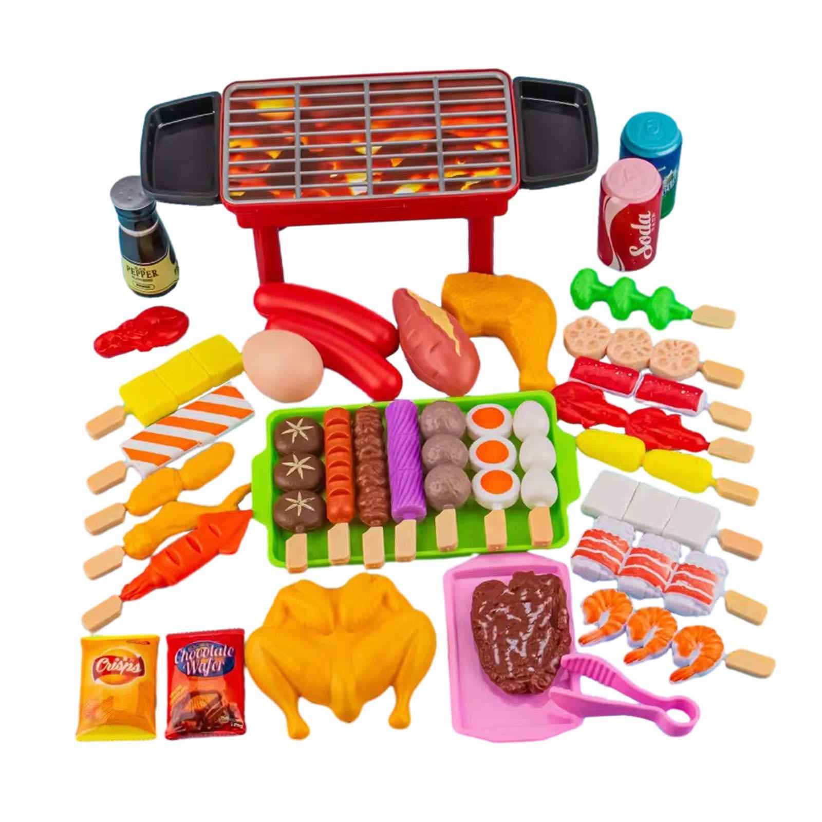 Pretend Barbecue Grill Playset Toy Simulation for Kids Birthday Gift Toddlers 35pcs