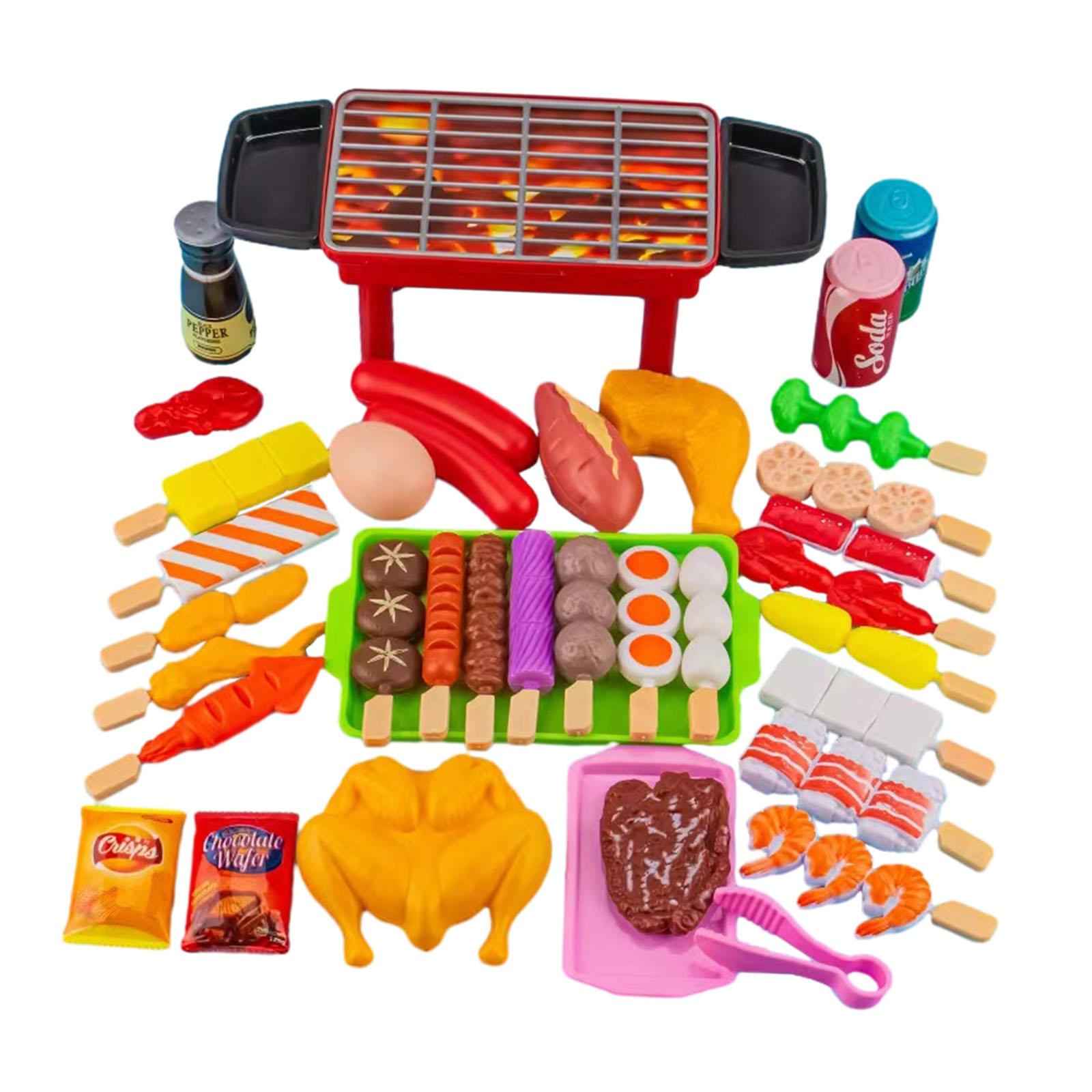 Pretend Barbecue Grill Playset Toy Simulation for Kids Birthday Gift Toddlers 35pcs