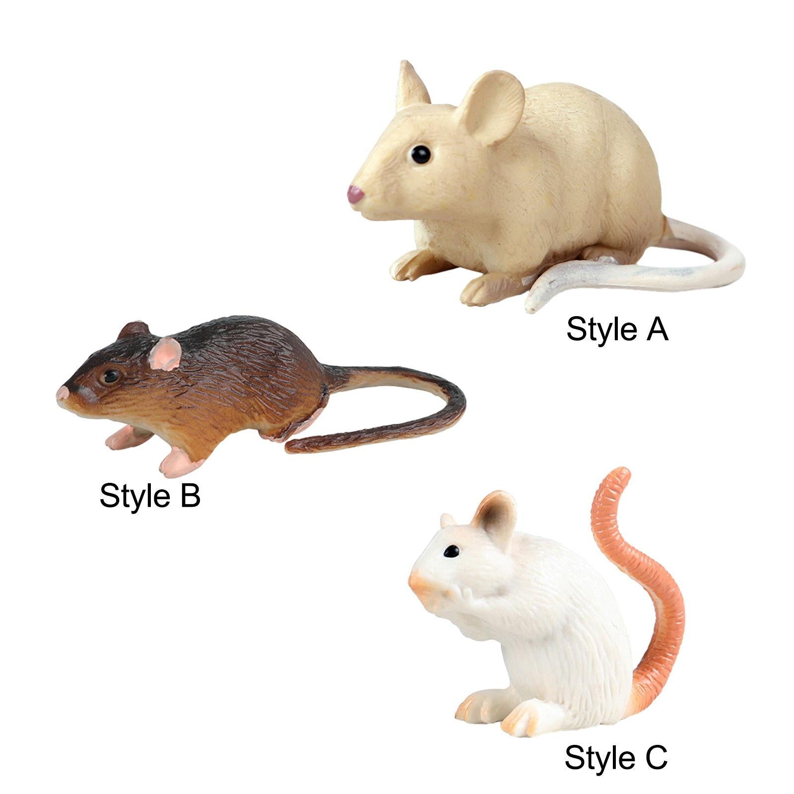 3xMice Toy Sculptures Mouse Model for Holiday Kindergarten Party Supplies