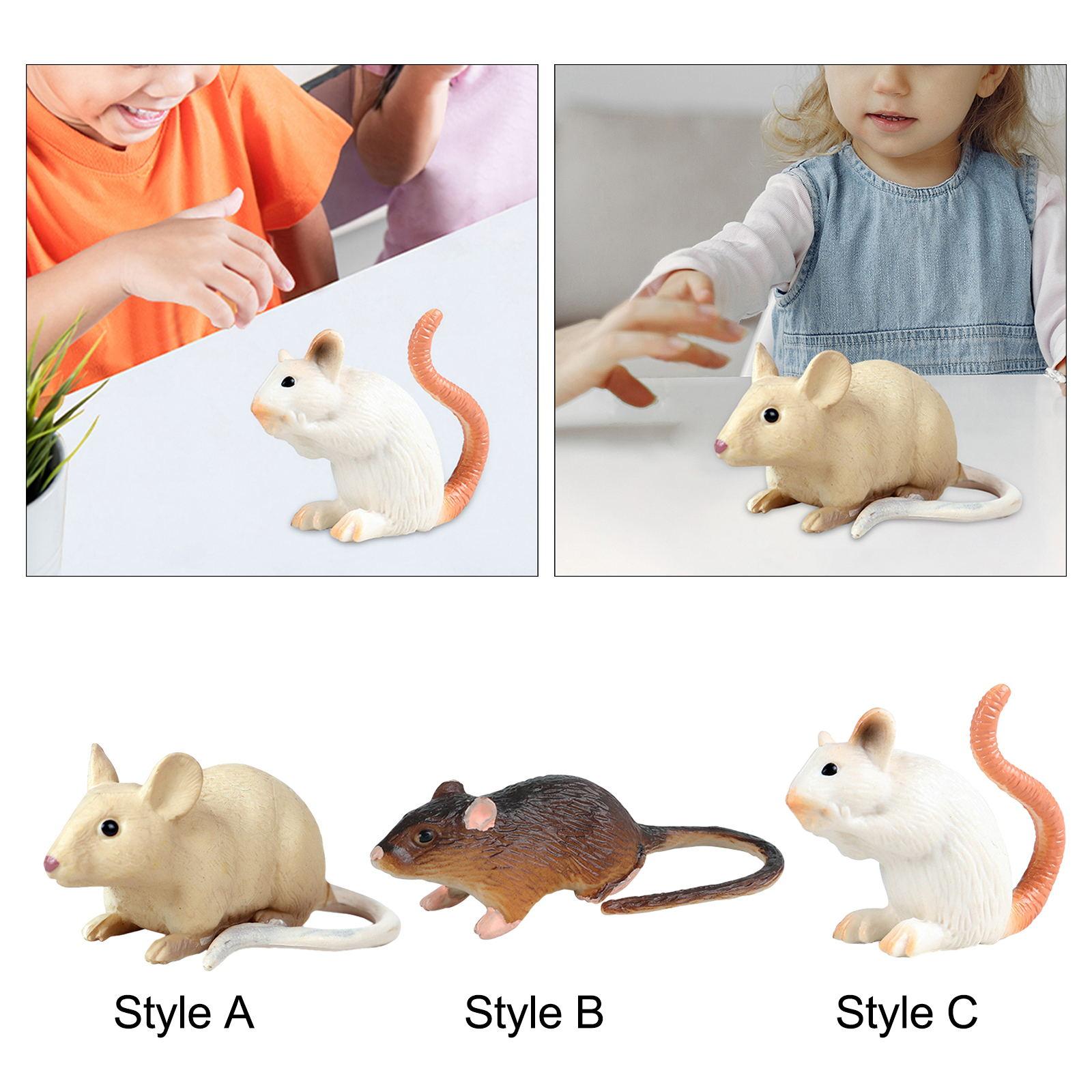 3xMice Toy Sculptures Mouse Model for Holiday Kindergarten Party Supplies