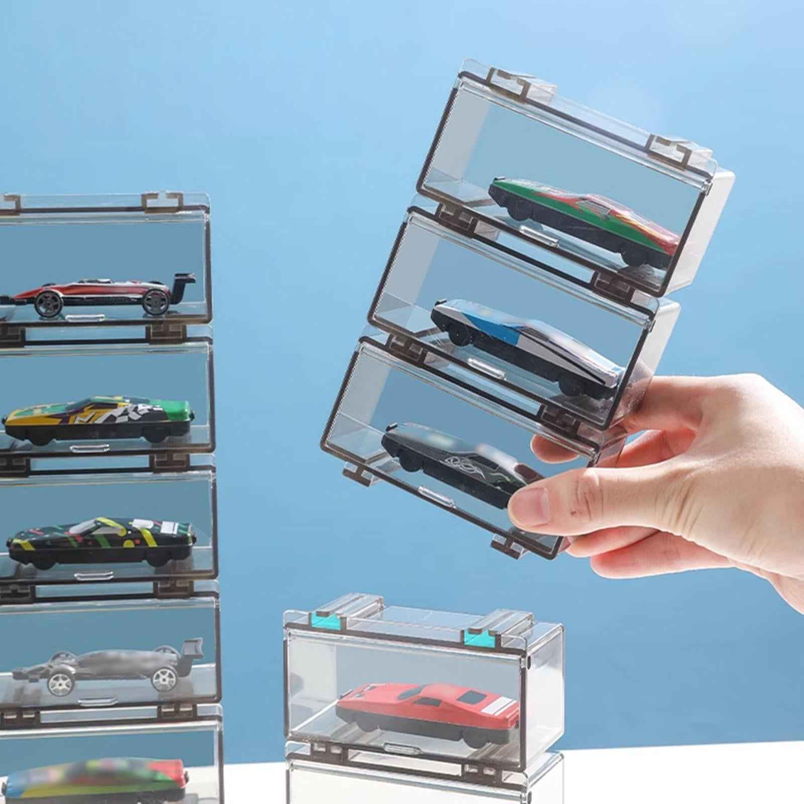 Toy Cars Organizer Protection Storage Durable Car Display Box for Model Cars Gray