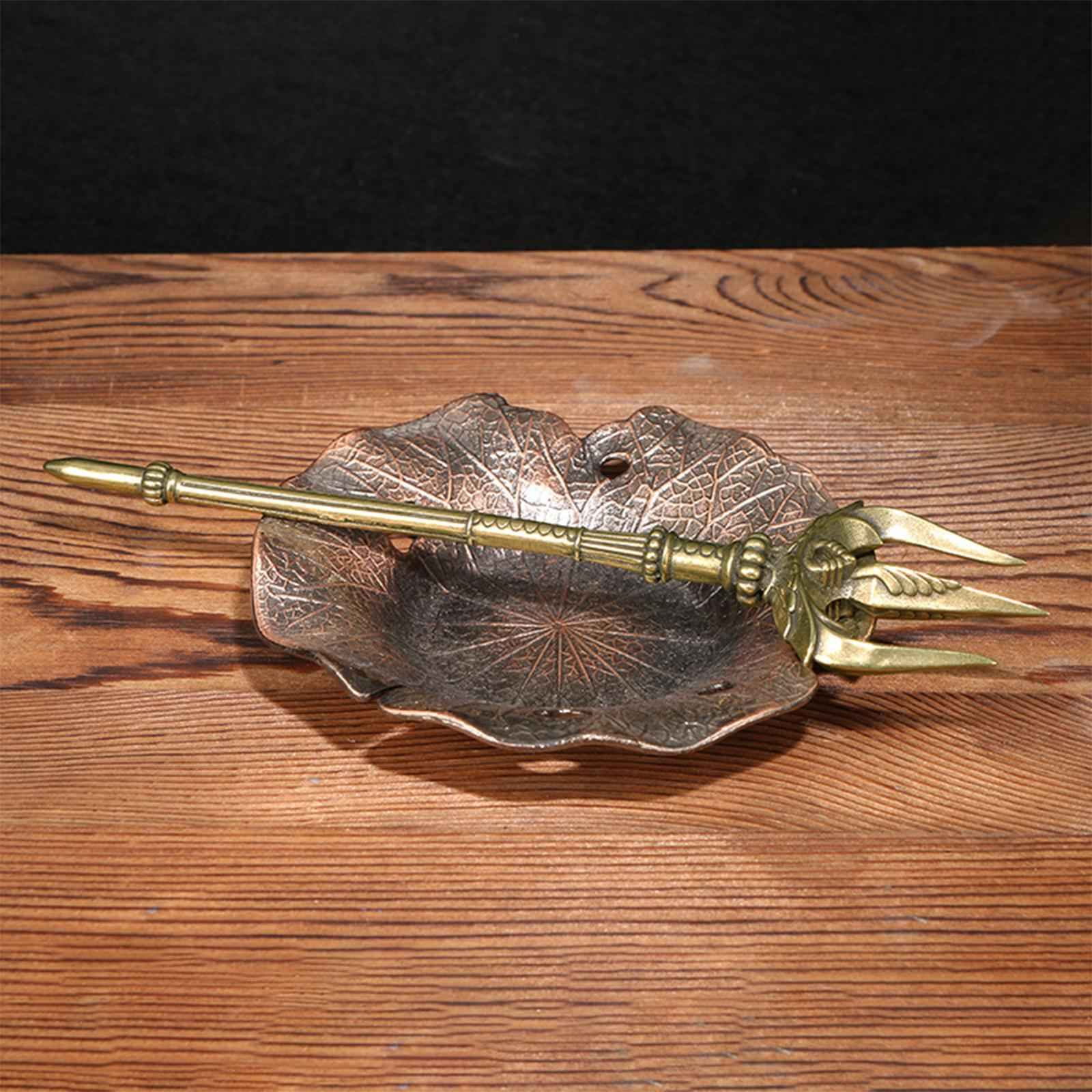 Trident Table Handcrafted Miniature Figurines Brass Ornament Statue without base