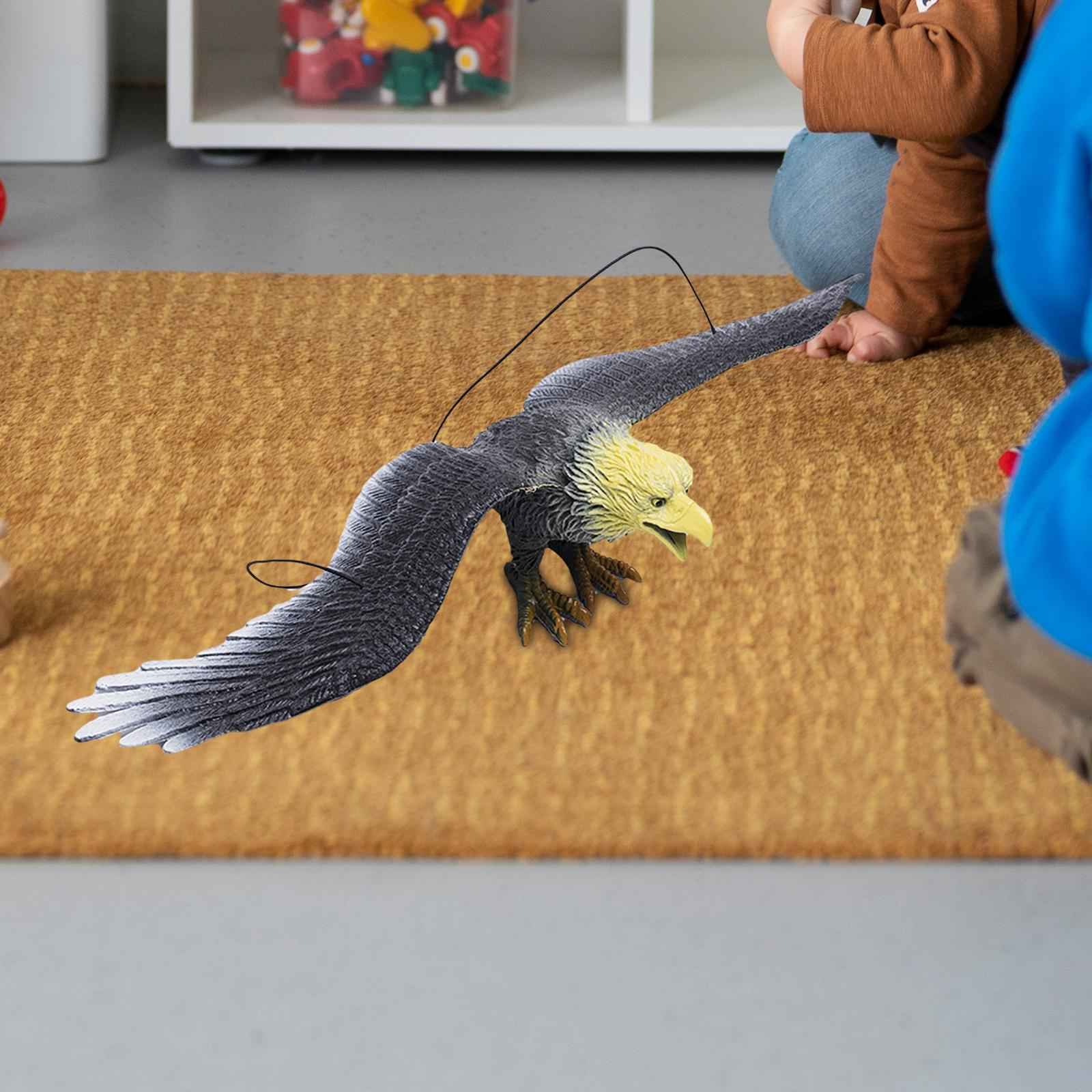 Simulated Eagle Model Play Toy Animal Bird Toy for Girls Kids Education Gift S yellow color head
