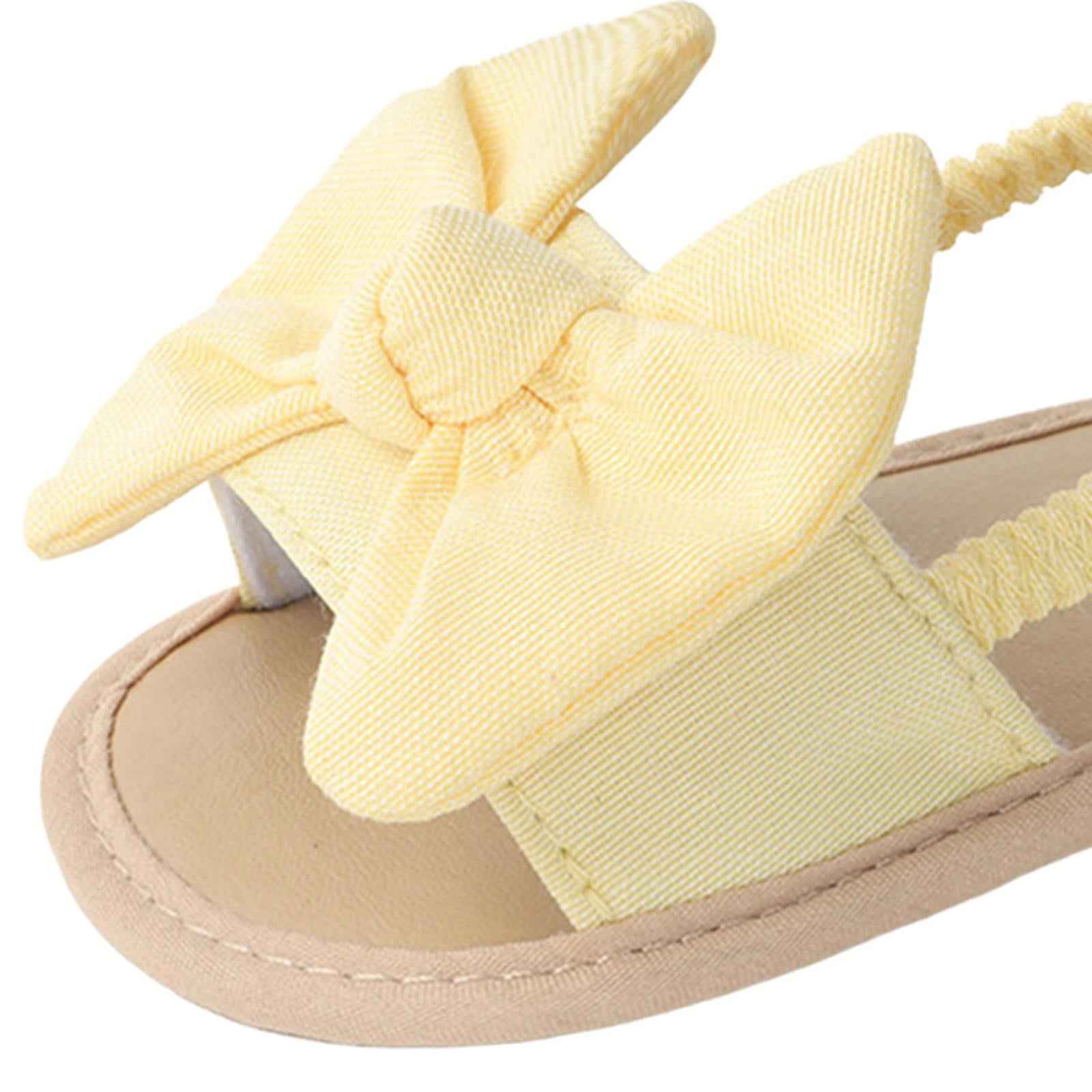 Infant Baby Girl Sandals Casual Anti Slip Outdoor Summer First Walking Shoes Yellow 11cm