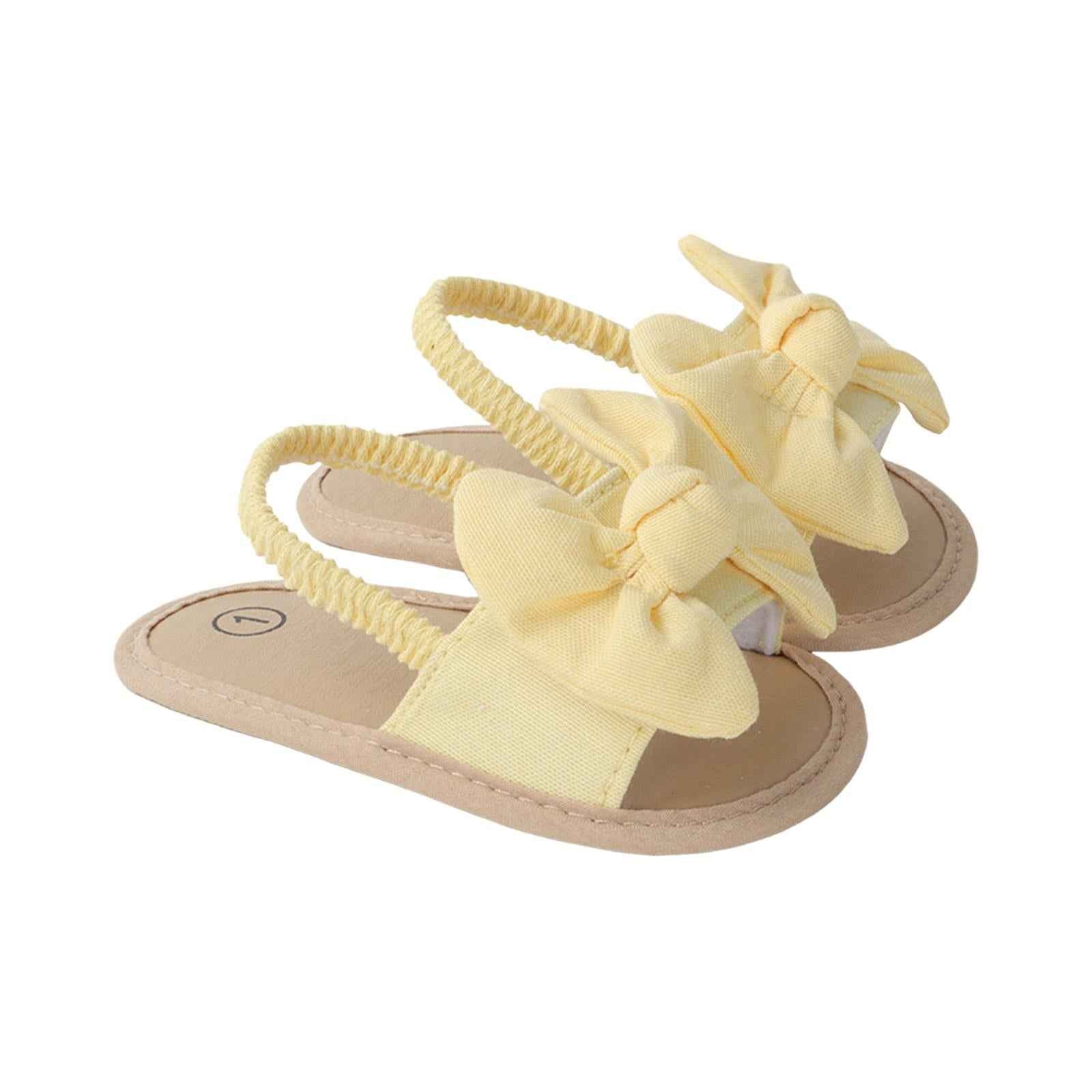 Infant Baby Girl Sandals Casual Anti Slip Outdoor Summer First Walking Shoes Yellow 11cm