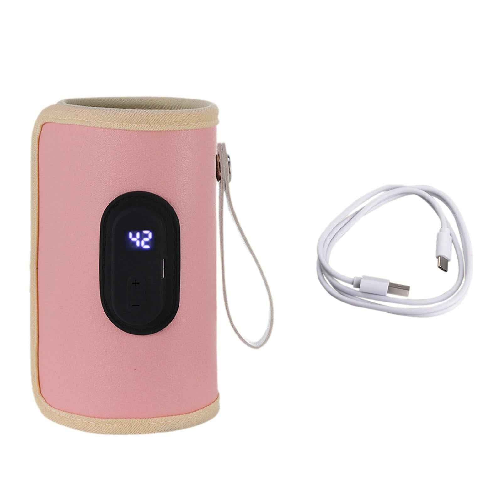 Portable Bottle Warmer Milk Breast Milk Bottle Heater for Business Trip Home Pink